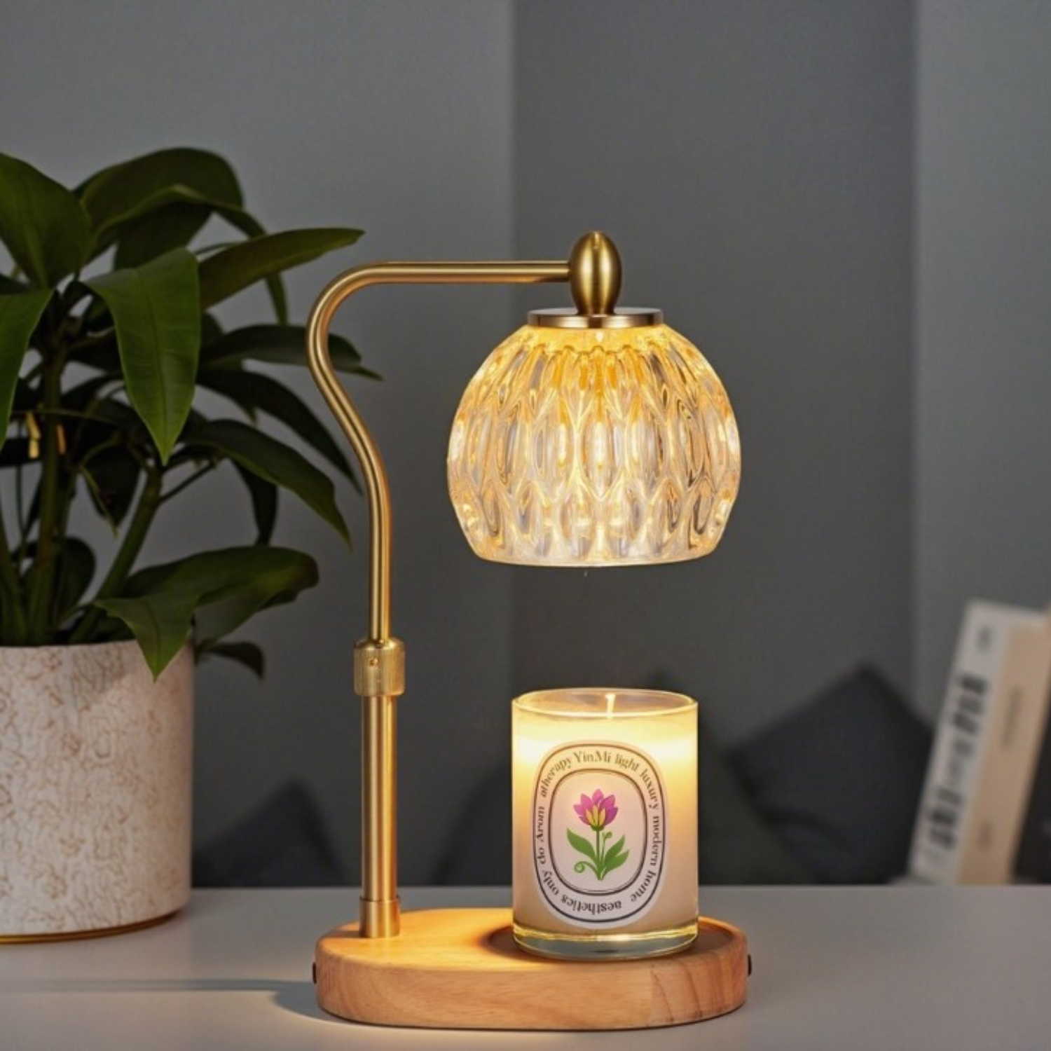 Aromatic – Gold Modern Candle Warmer Lantern - Cendre Home