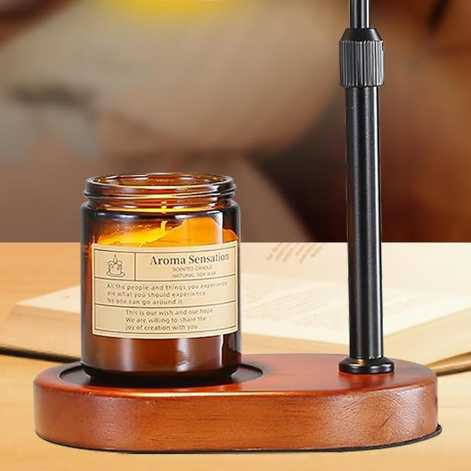 Aromatic – Black Modern Lantern Candle Warmer Lamp - Cendre Home