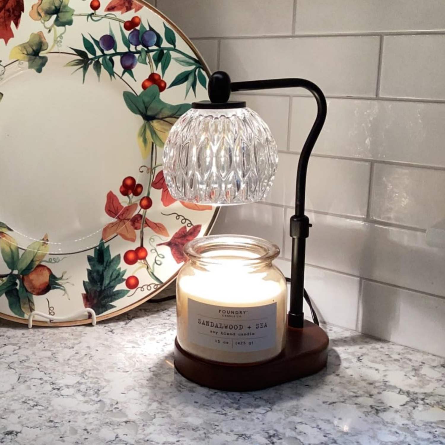 Aromatic – Black Modern Lantern Candle Warmer Lamp - Cendre Home
