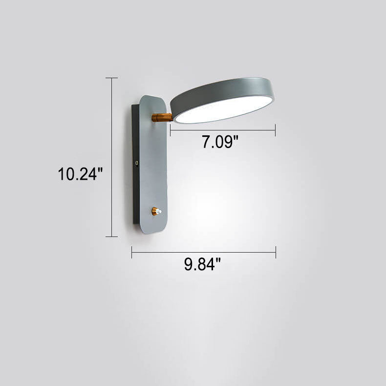 Nordic Minimalist Round Rotatable LED Wall Sconce for Reading