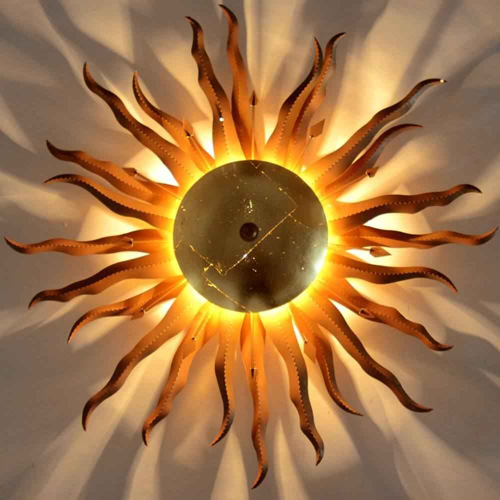 Bello Diator XL Wall & Ceiling Light | Hand-Forged Rust & Gold Design