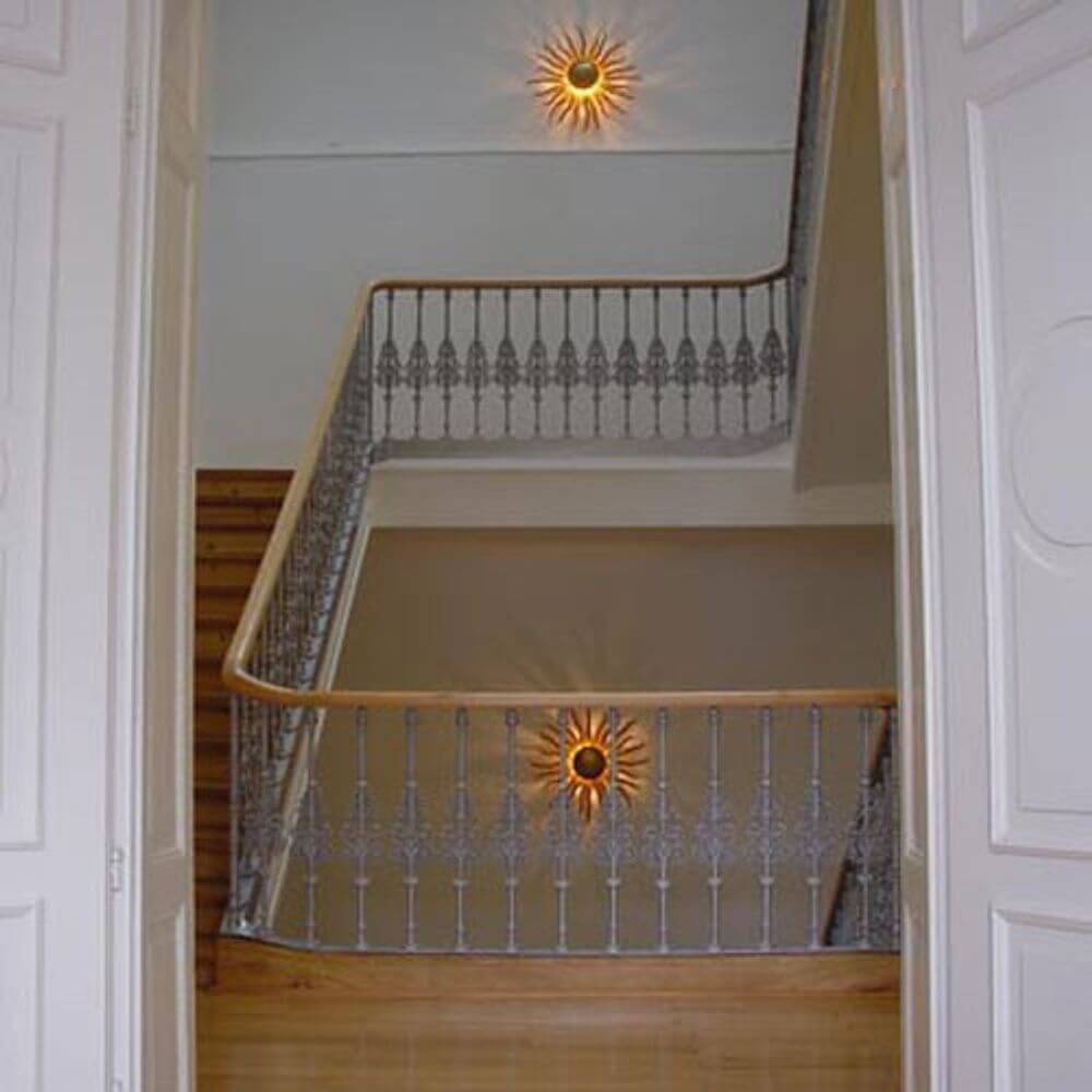 Bello Diator XL Wall & Ceiling Light | Hand-Forged Rust & Gold Design