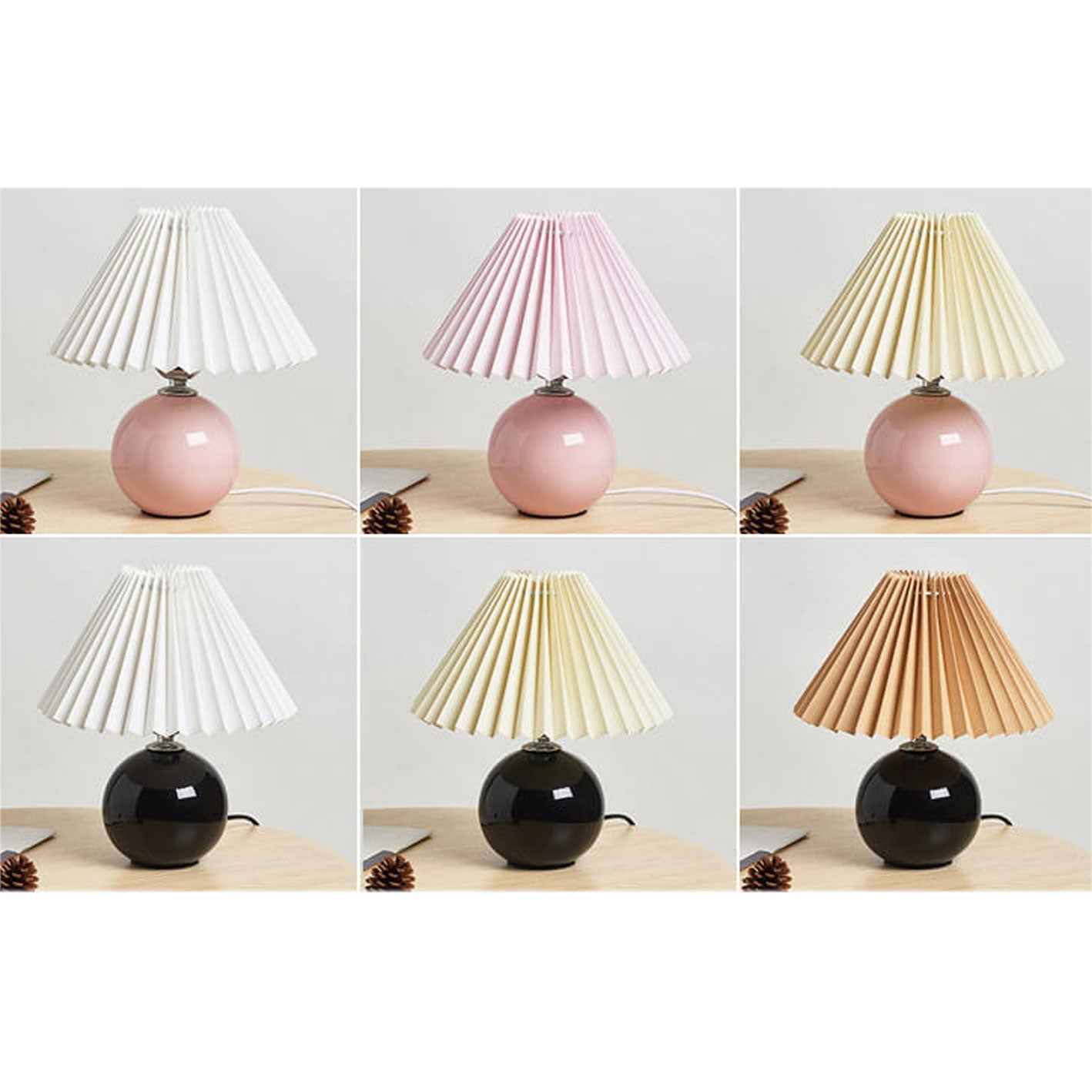 Scandinavian Minimalist Ceramic Pleated Table Lamp with Single Light