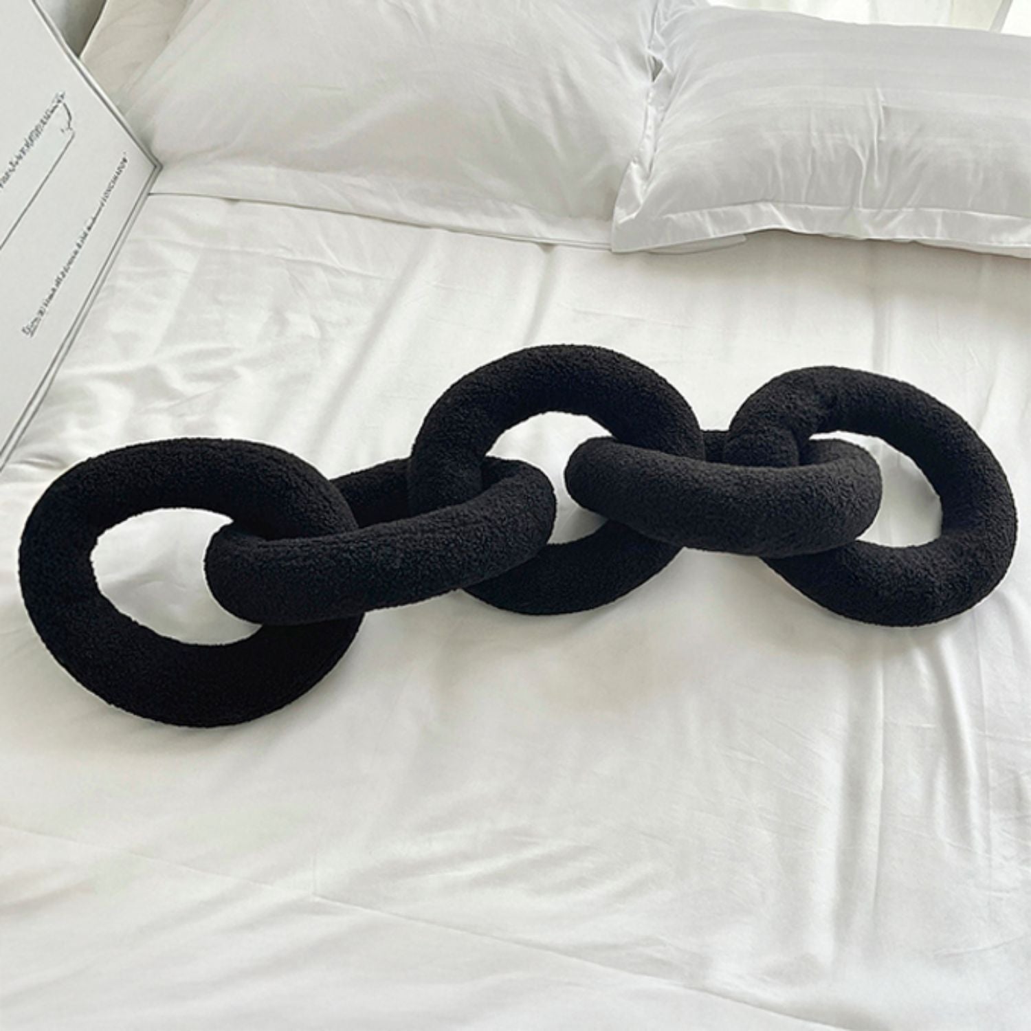 Bela Chain Cushion | Soft Black Design, Modern Nordic Style