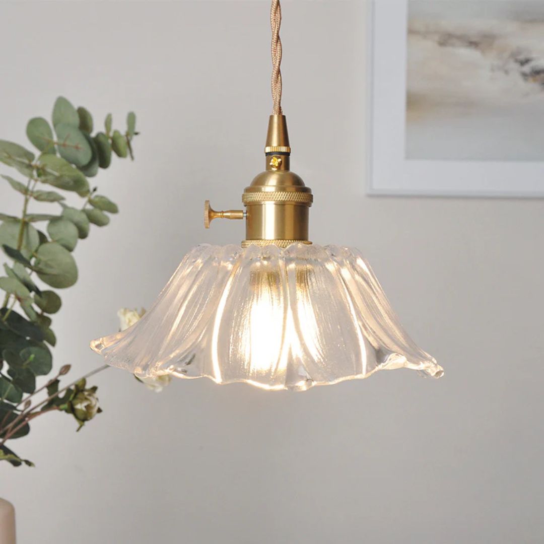 Bela Glass Pendant Light | Flower Shape, Adjustable Length 150 cm