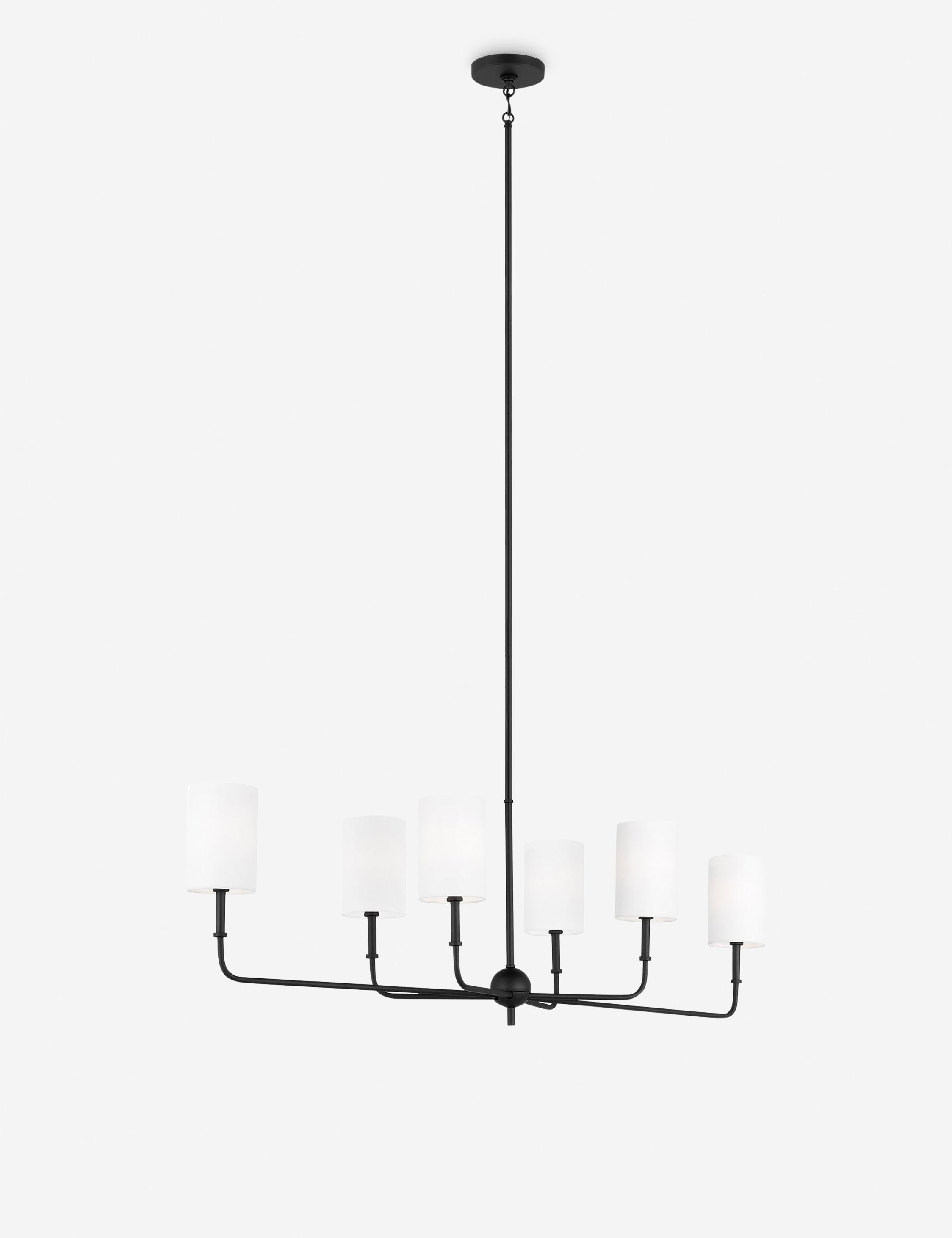Luma Linear Chandelier | Sleek Frame, Drum Shades