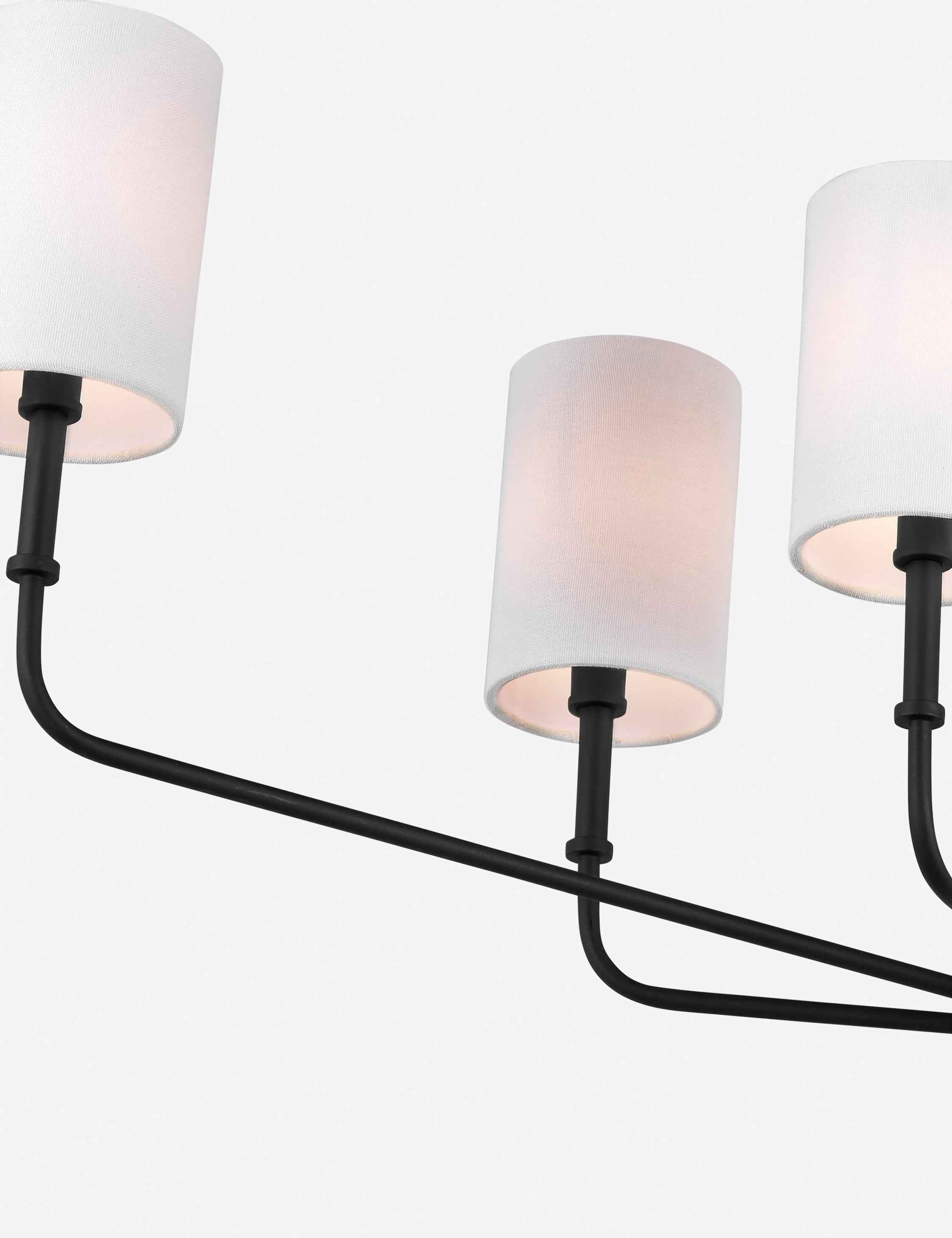Luma Linear Chandelier | Sleek Frame, Drum Shades