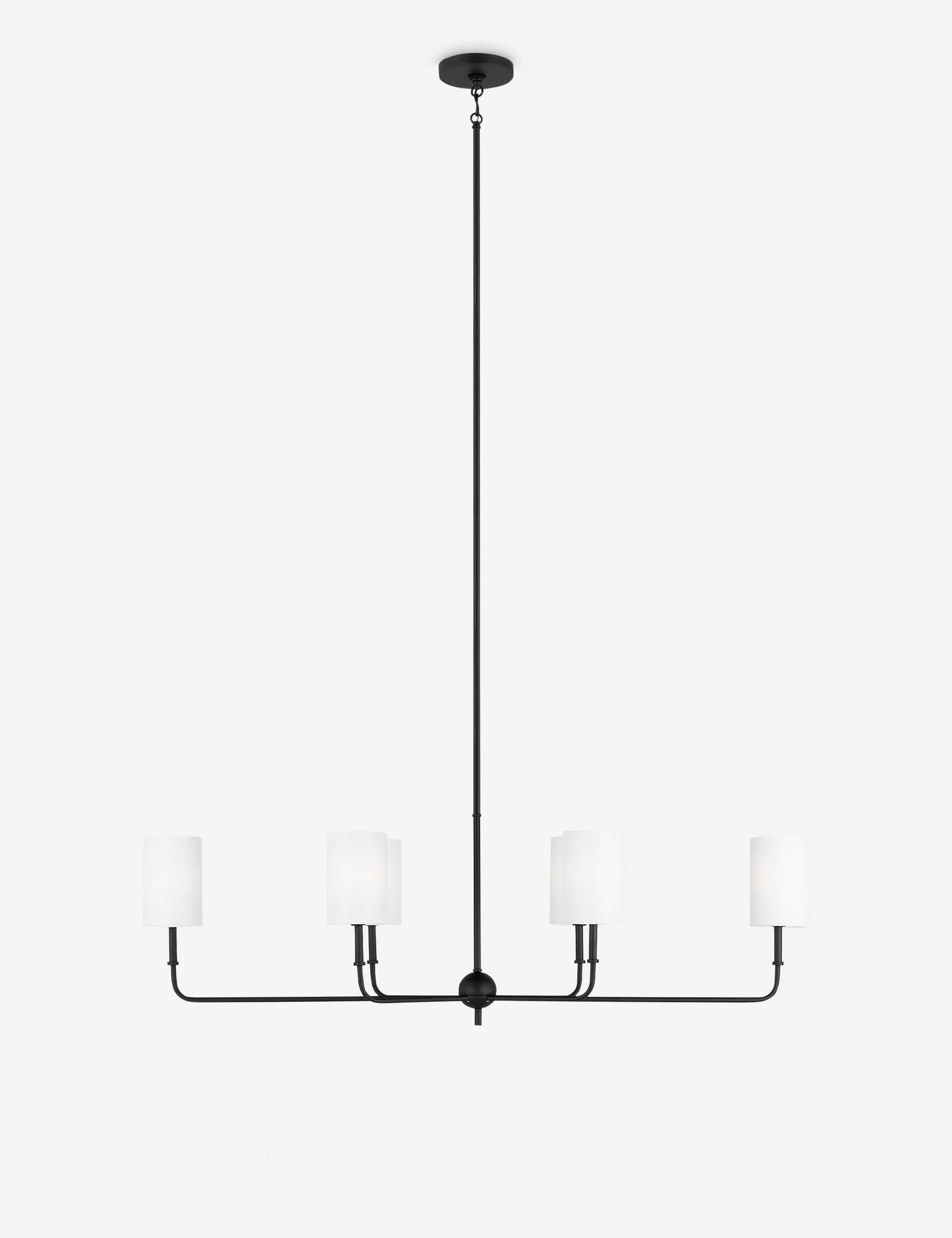 Luma Linear Chandelier | Sleek Frame, Drum Shades