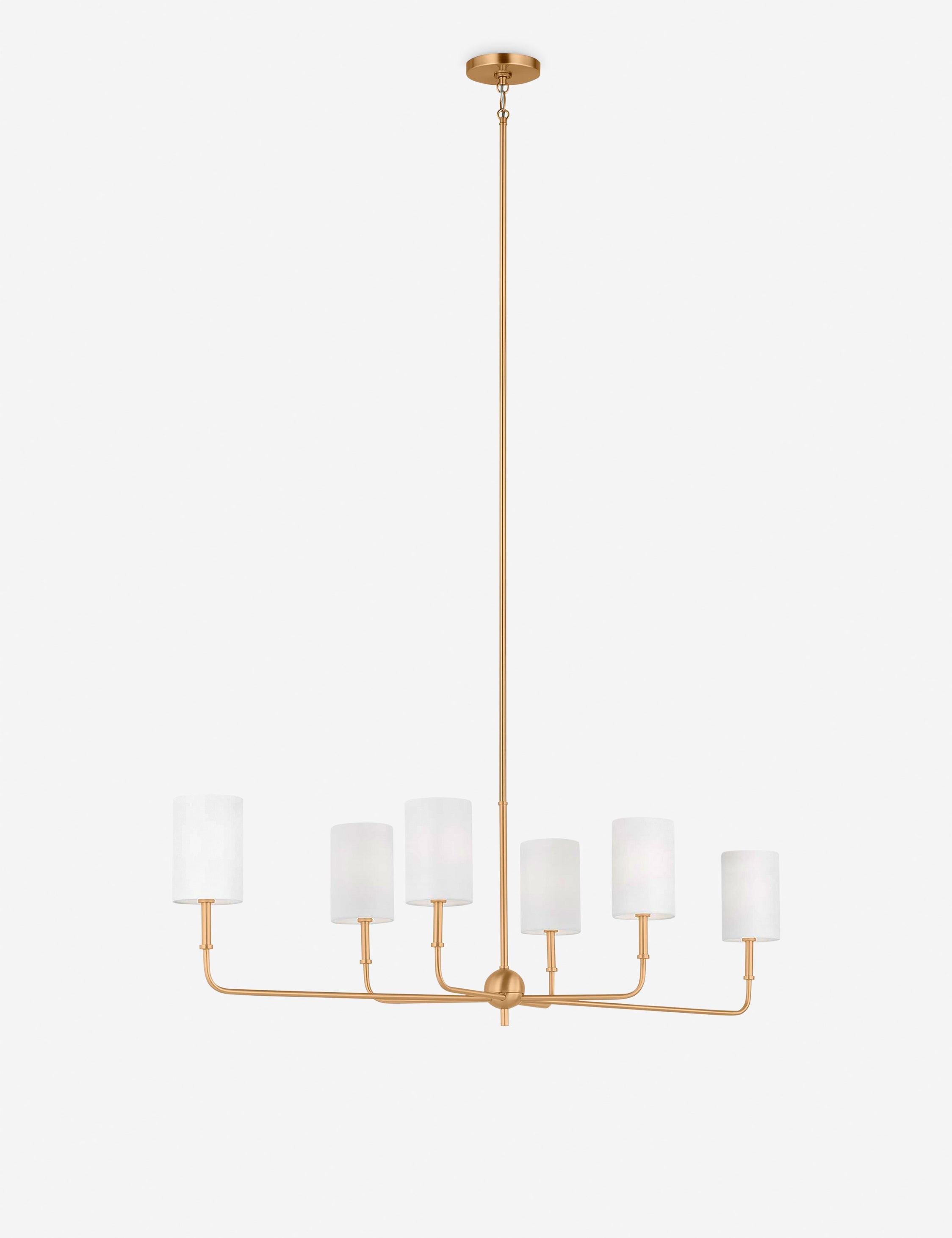Luma Linear Chandelier | Sleek Frame, Drum Shades