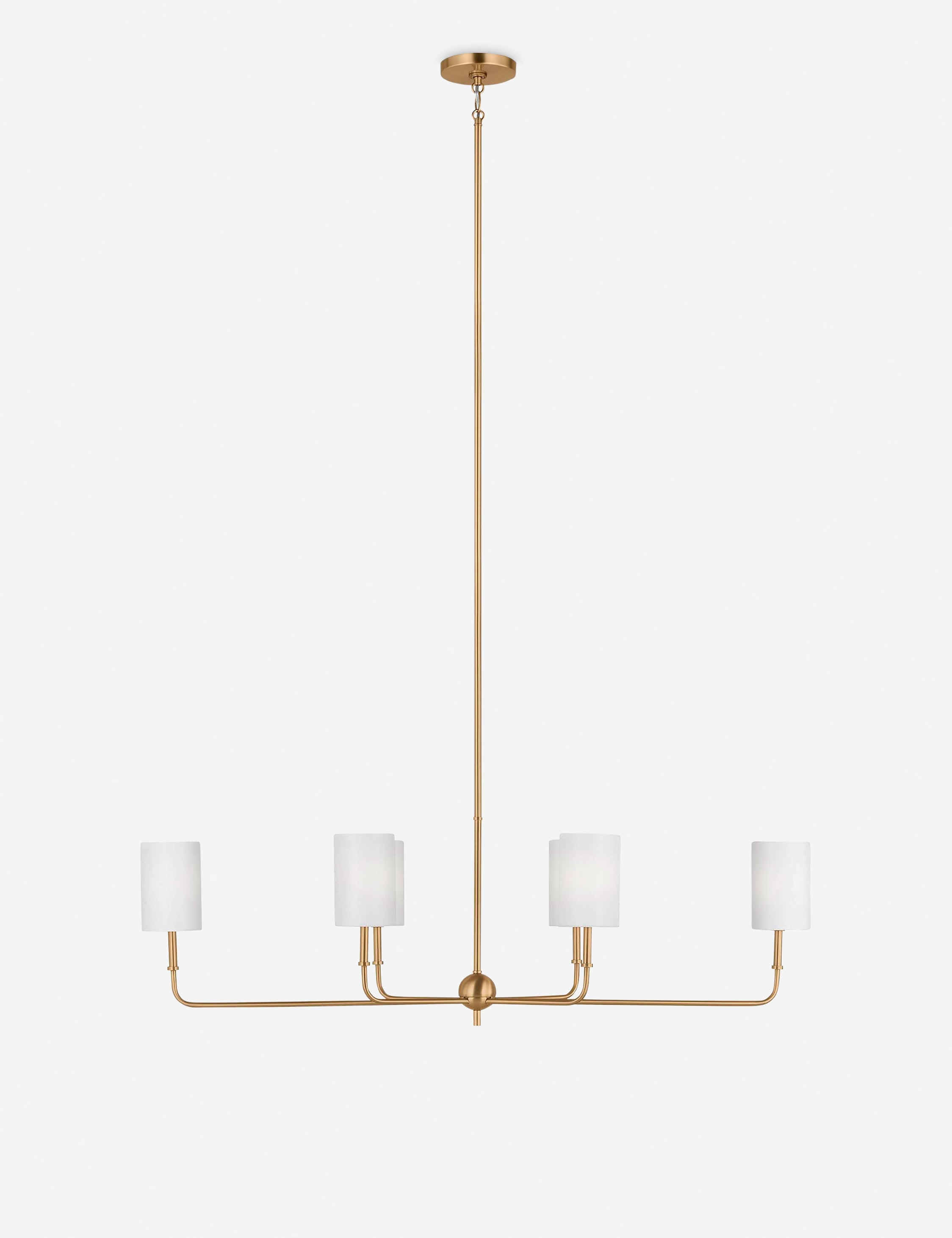 Luma Linear Chandelier | Sleek Frame, Drum Shades