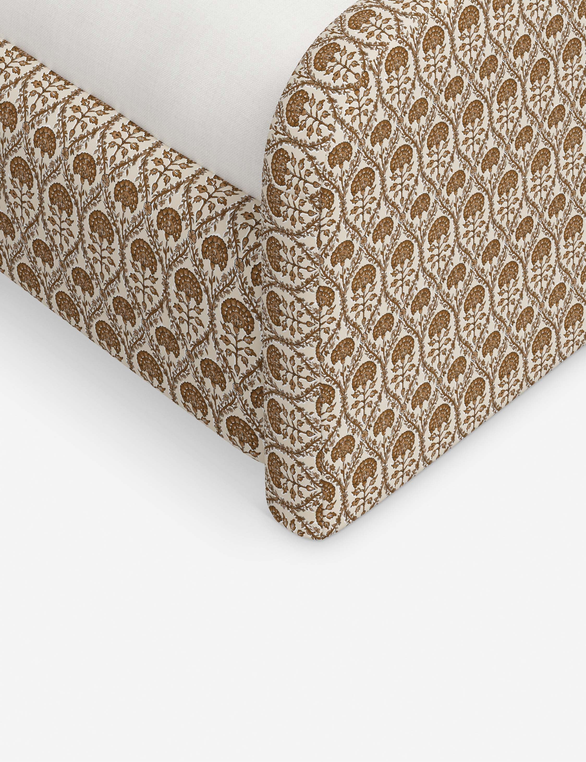 Bela Upholstered Bed | Low Rounded Headboard, Raised Footboard