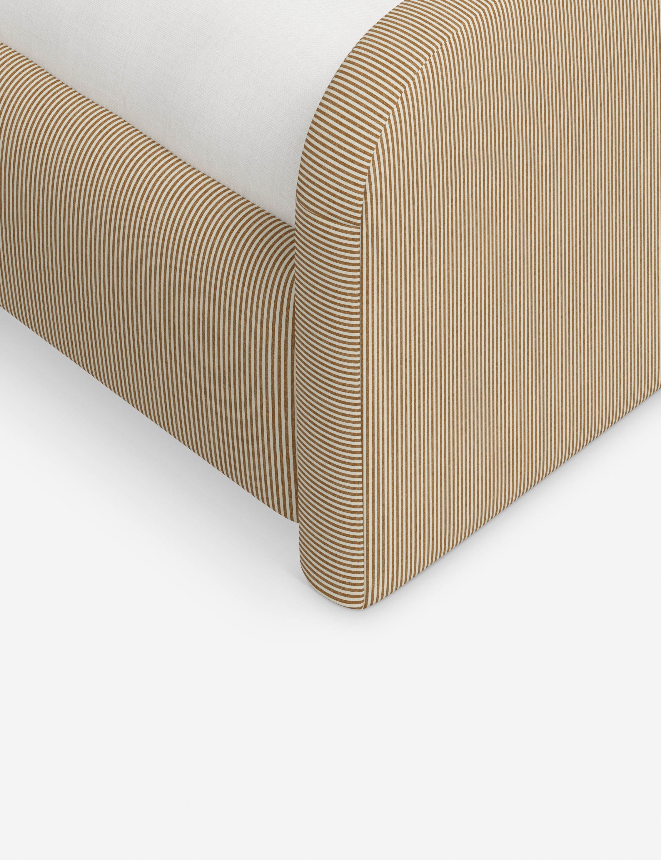 Bela Upholstered Bed | Low Rounded Headboard, Raised Footboard
