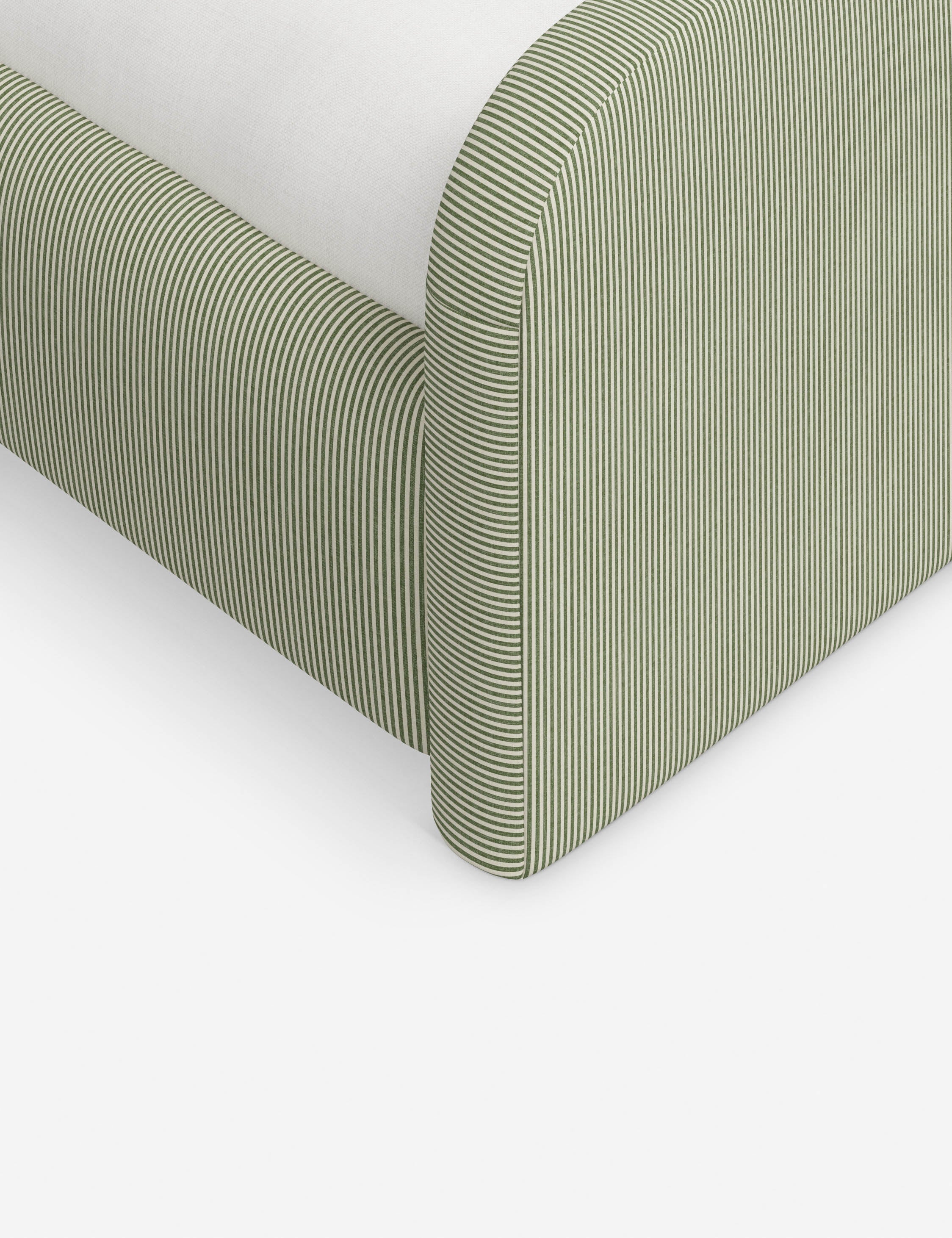 Bela Upholstered Bed | Low Rounded Headboard, Raised Footboard