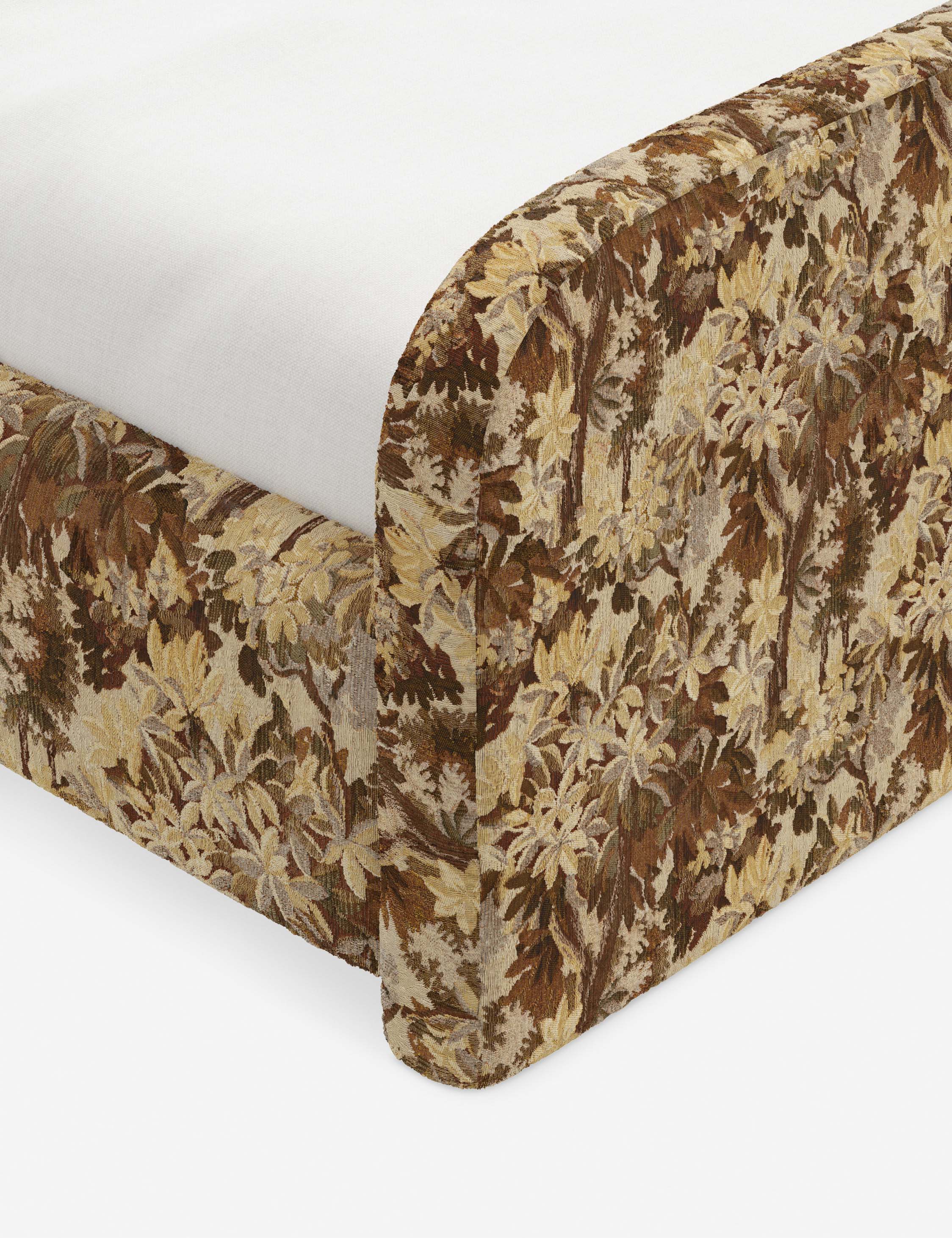 Bela Upholstered Bed | Low Rounded Headboard, Raised Footboard