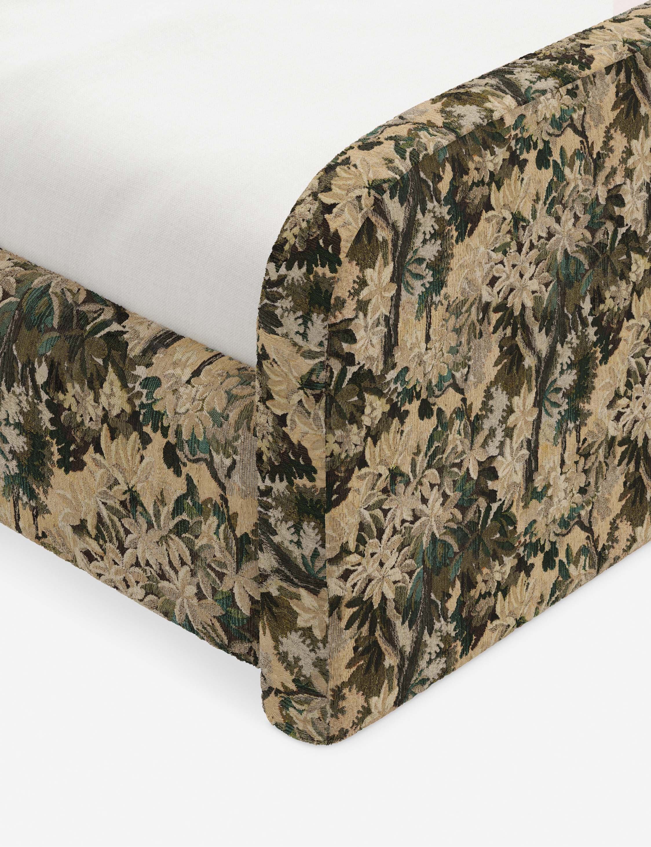Bela Upholstered Bed | Low Rounded Headboard, Raised Footboard
