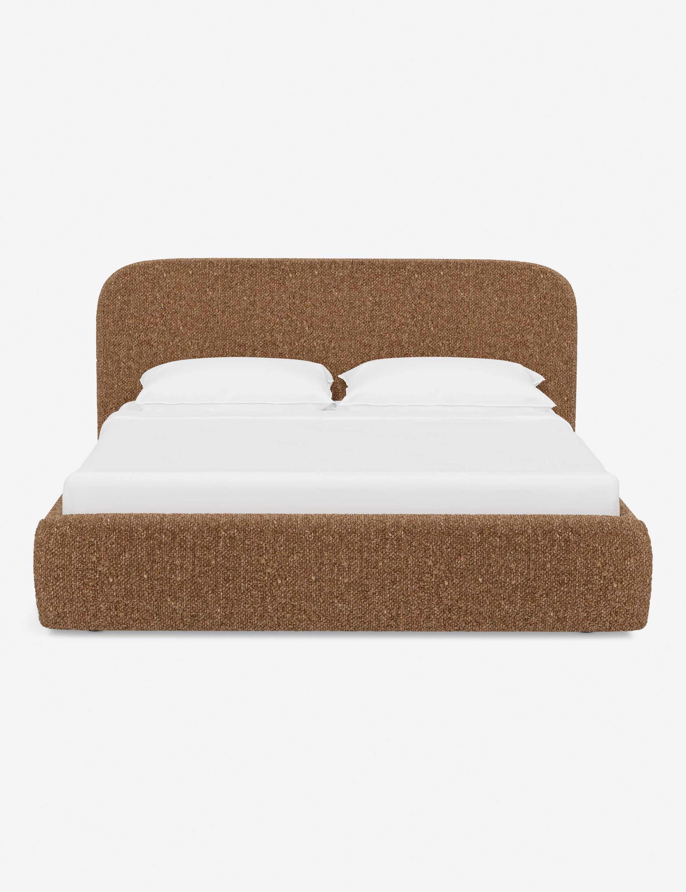Bela Platform Bed | Upholstered, Low Rounded Headboard
