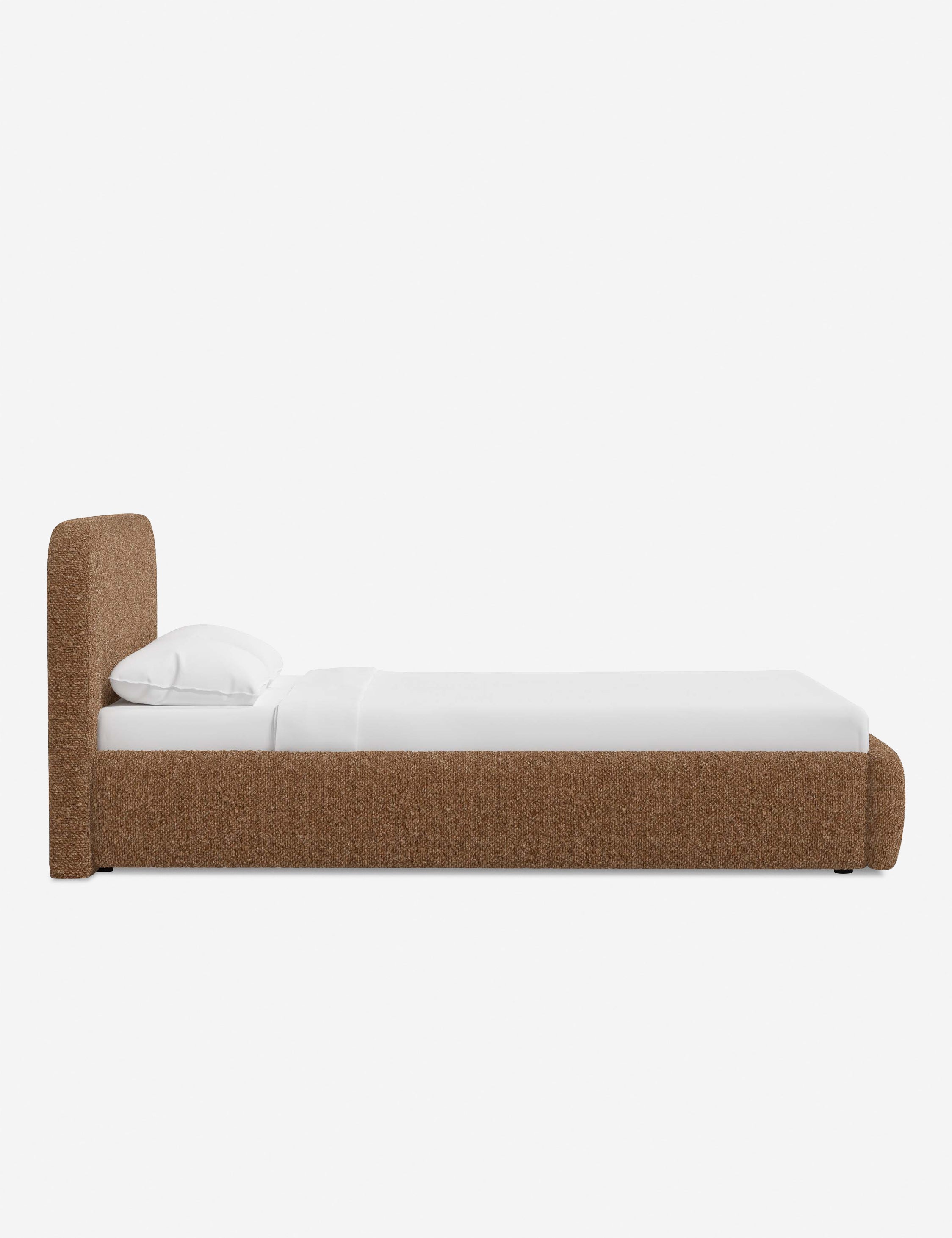 Bela Platform Bed | Upholstered, Low Rounded Headboard