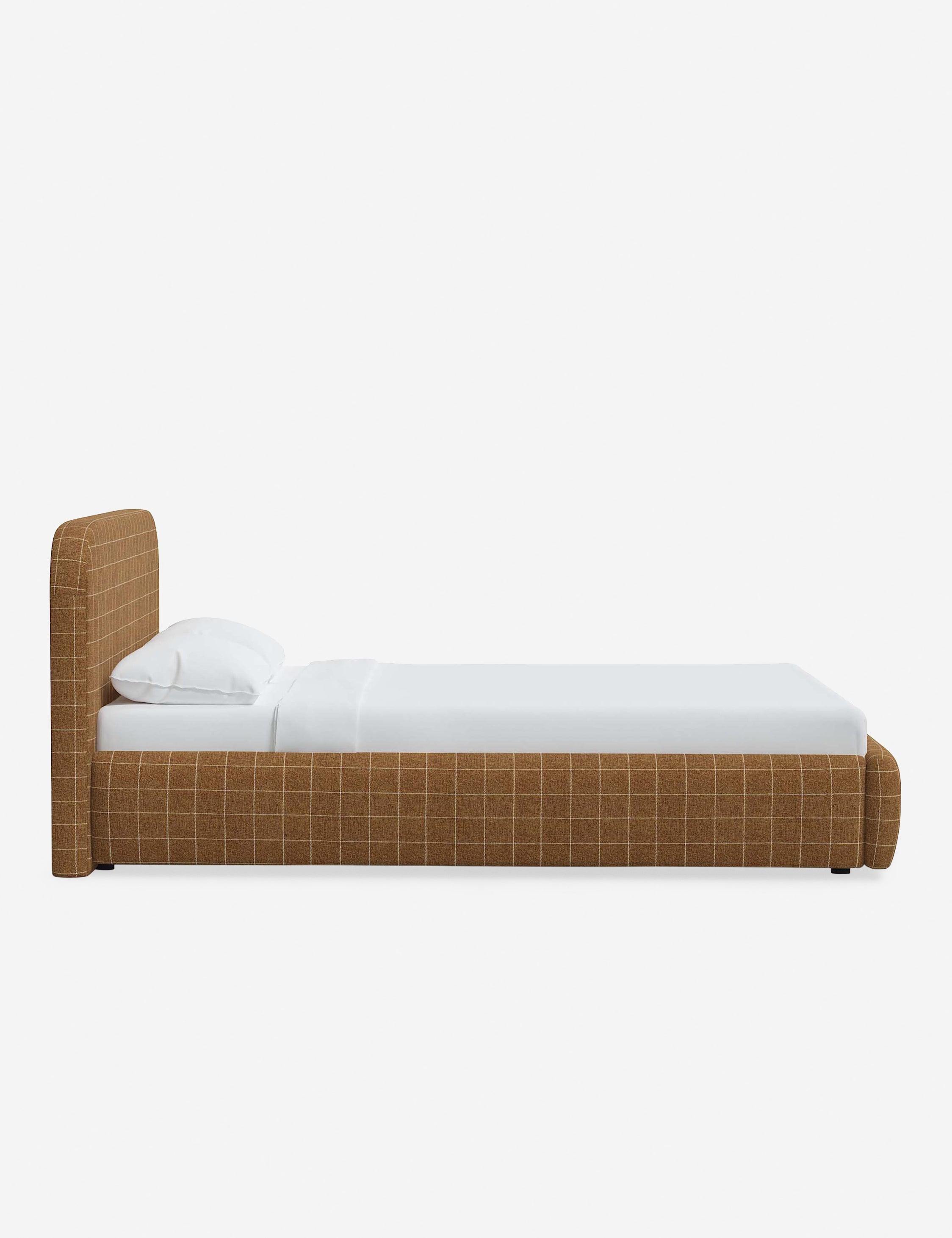 Bela Platform Bed | Upholstered, Low Rounded Headboard