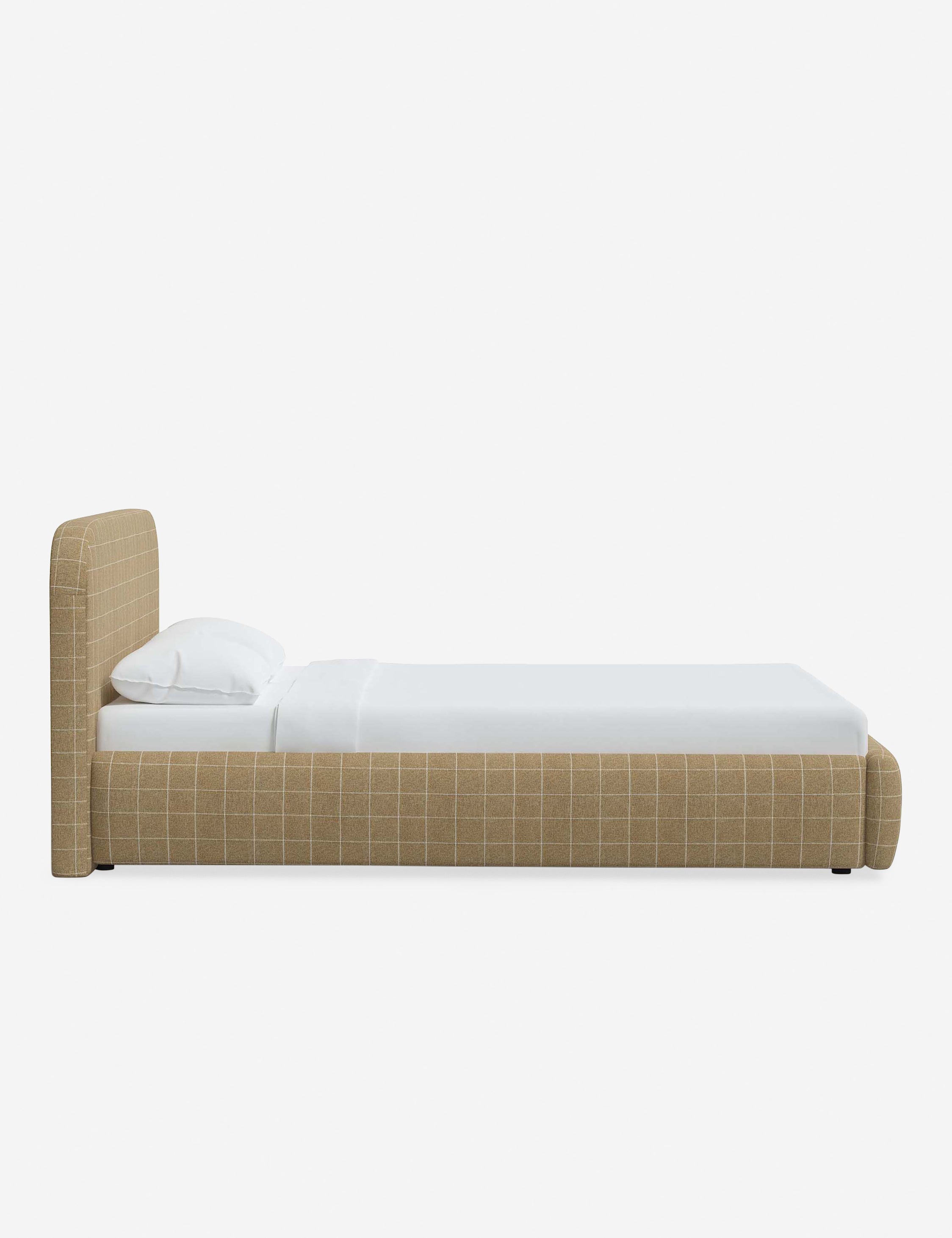 Bela Platform Bed | Upholstered, Low Rounded Headboard