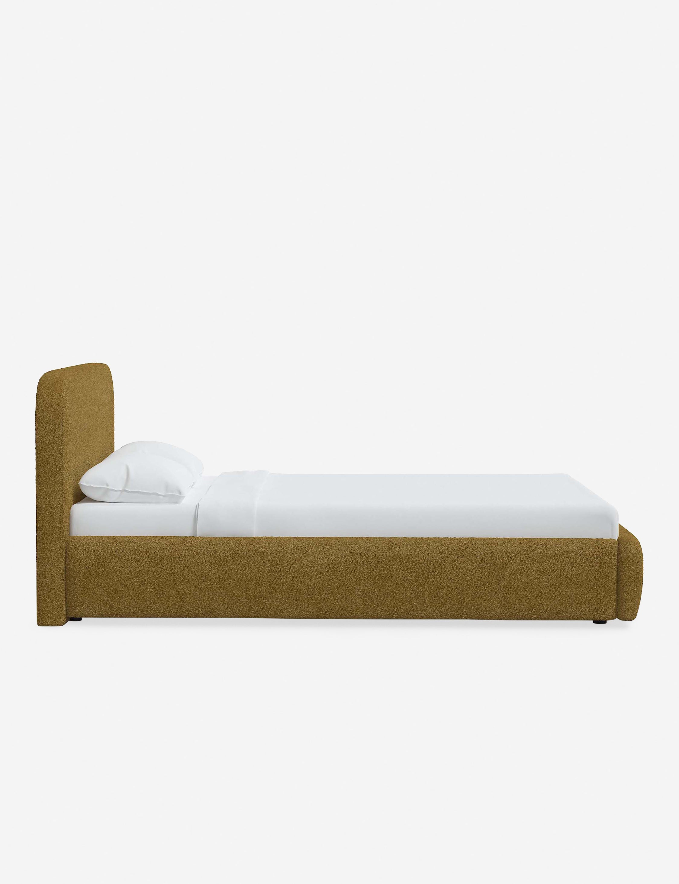 Bela Platform Bed | Upholstered, Low Rounded Headboard