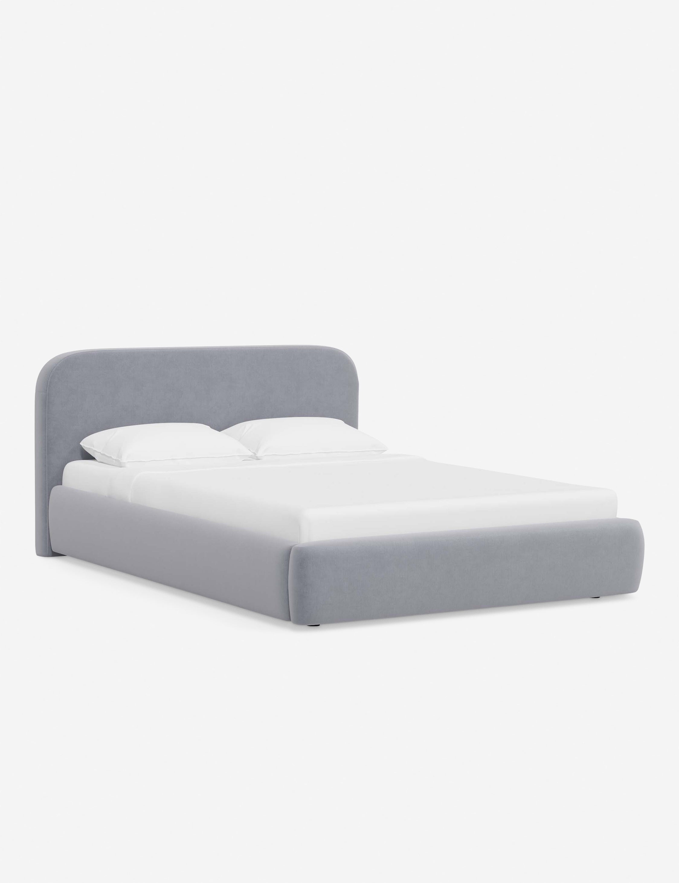 Bela Platform Bed | Upholstered, Low Rounded Headboard