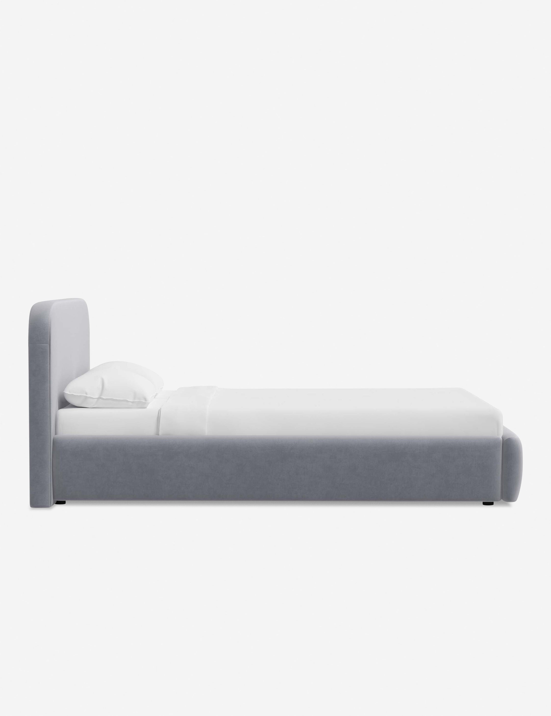 Bela Platform Bed | Upholstered, Low Rounded Headboard