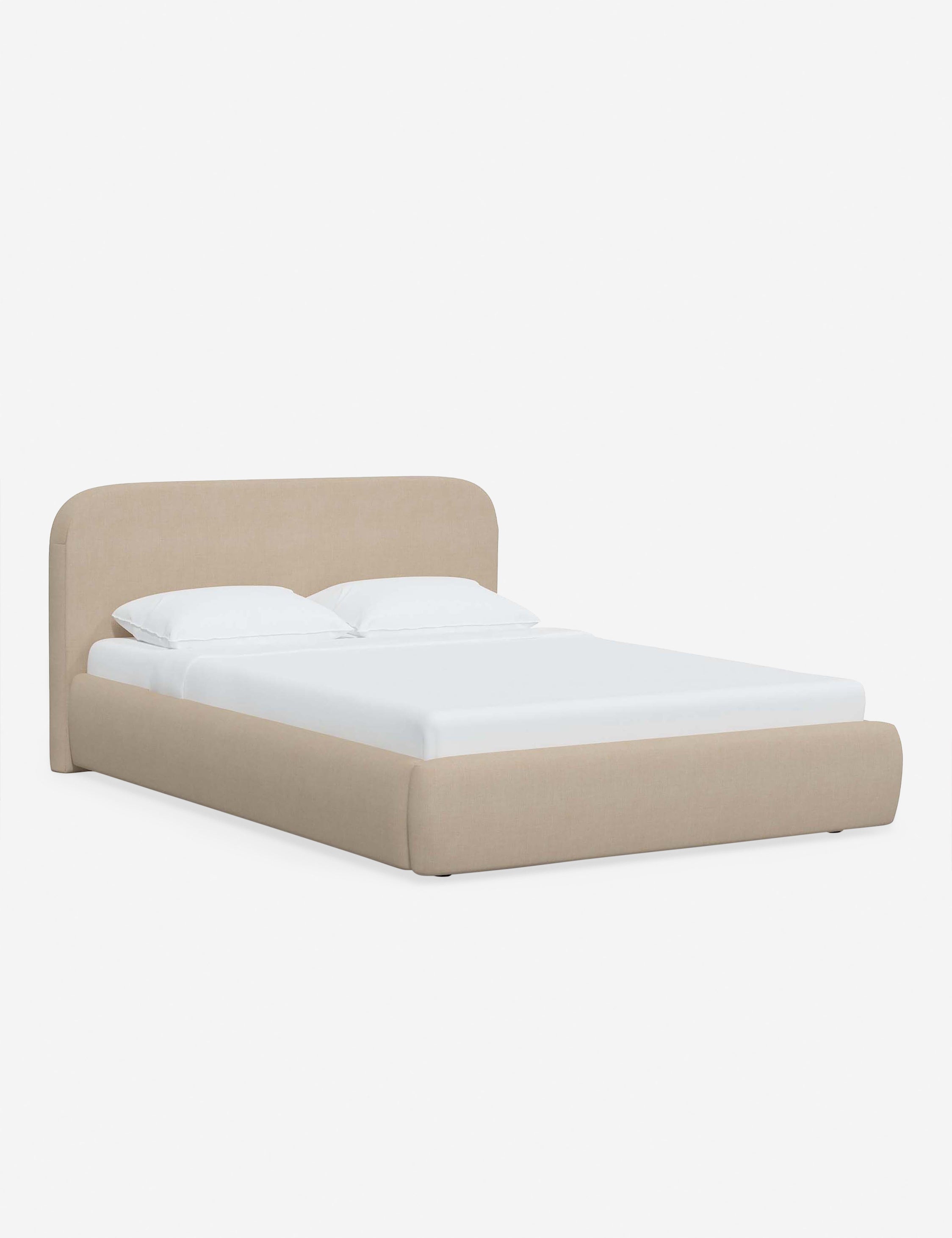 Bela Platform Bed | Upholstered, Low Rounded Headboard