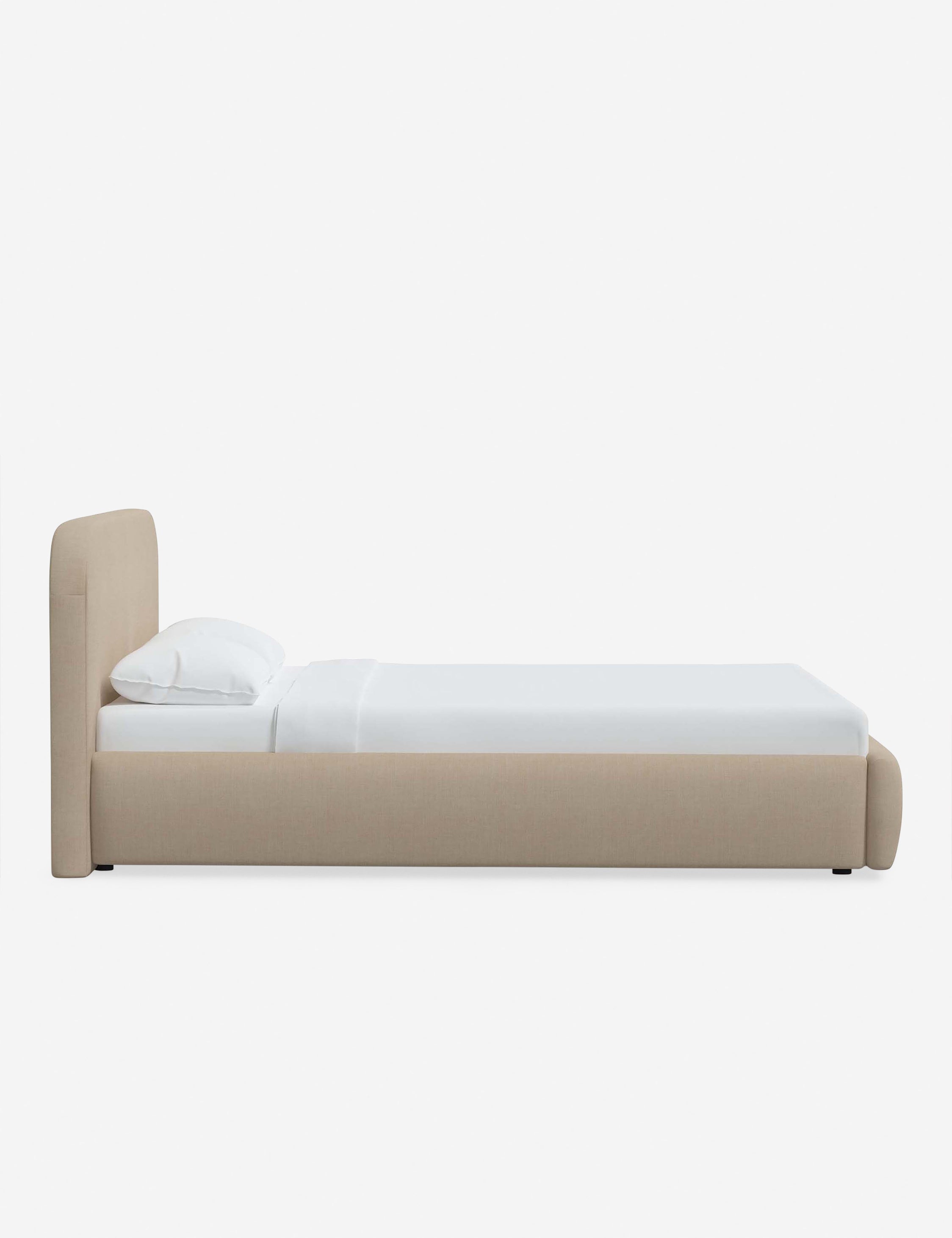 Bela Platform Bed | Upholstered, Low Rounded Headboard