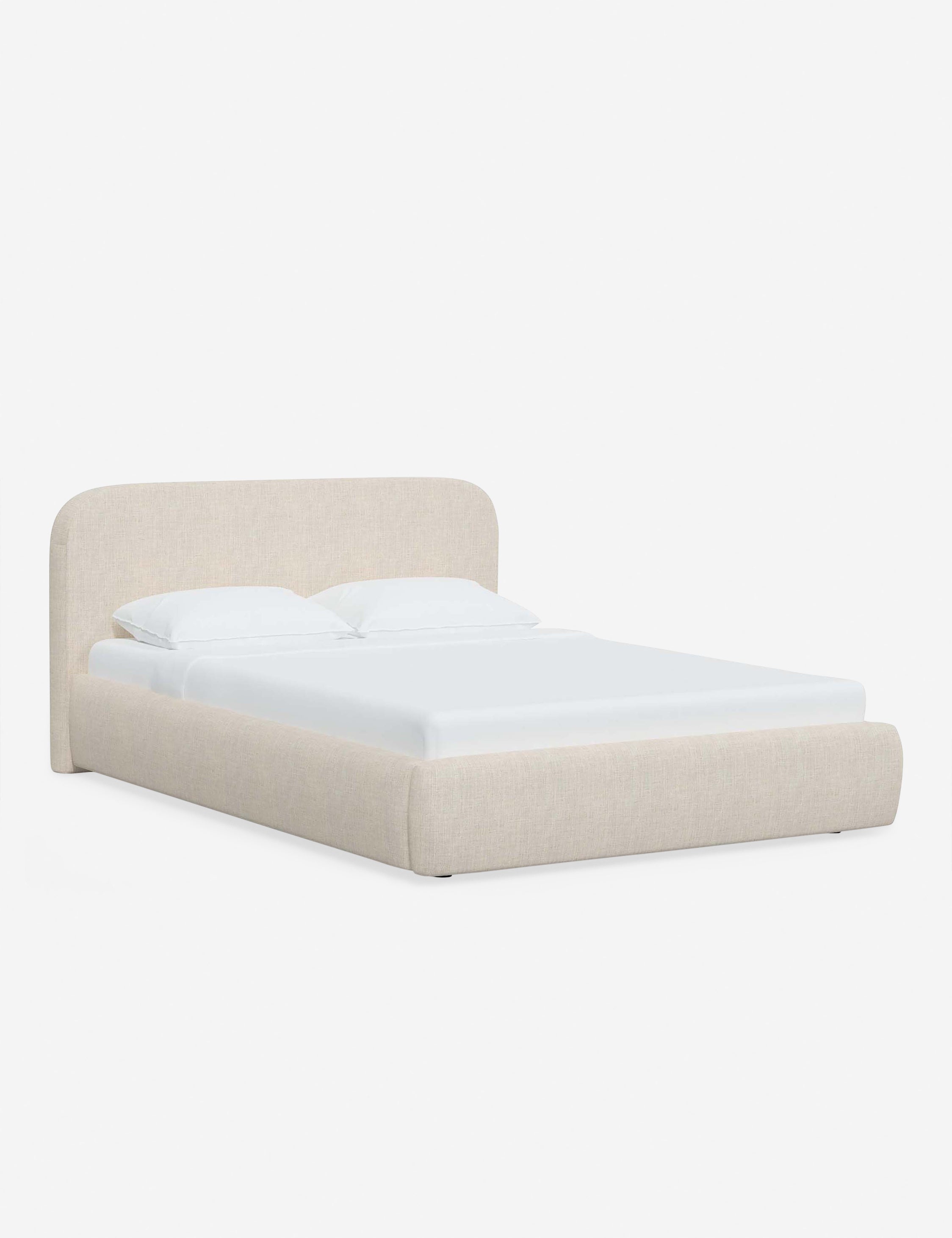 Bela Platform Bed | Upholstered, Low Rounded Headboard