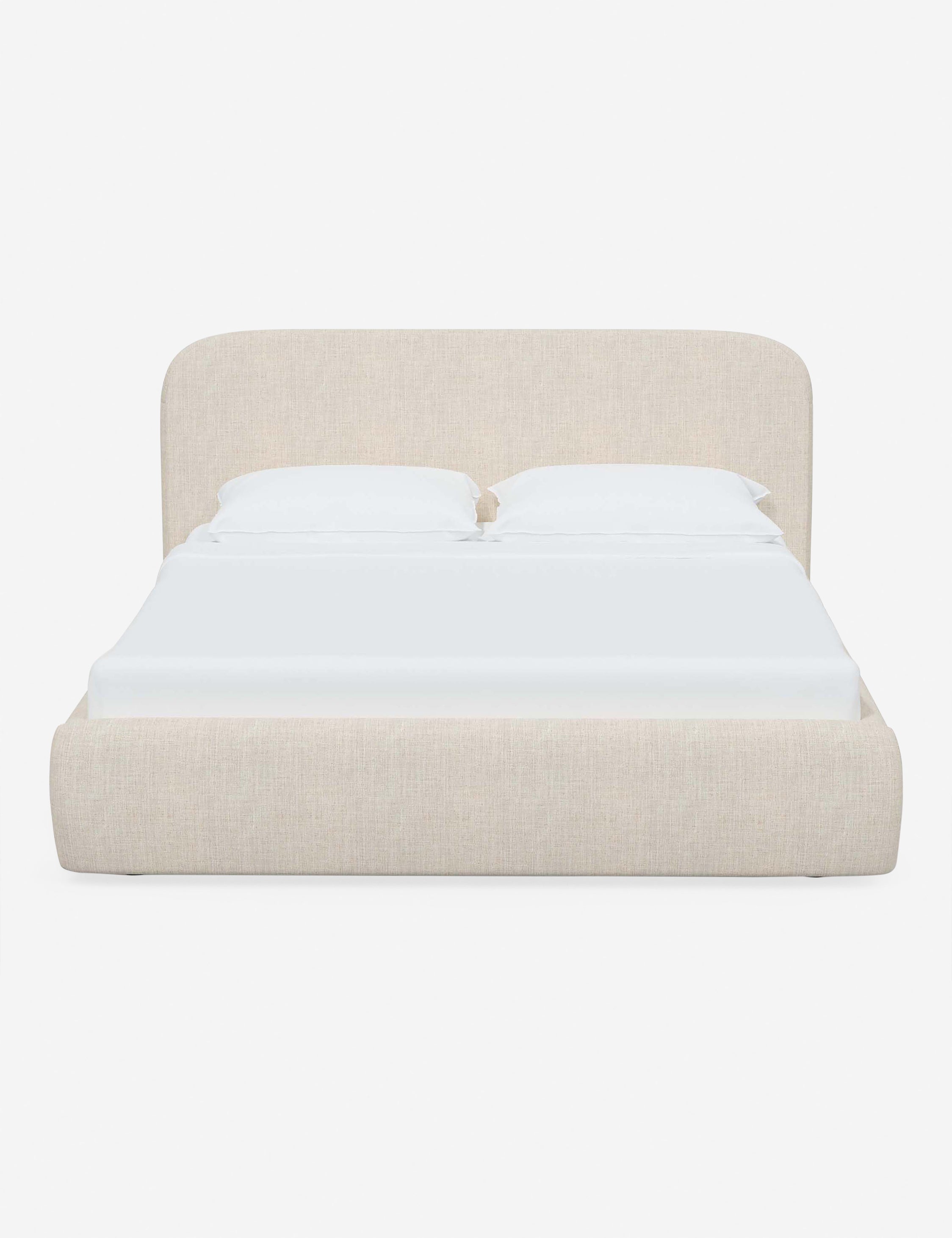 Bela Platform Bed | Upholstered, Low Rounded Headboard