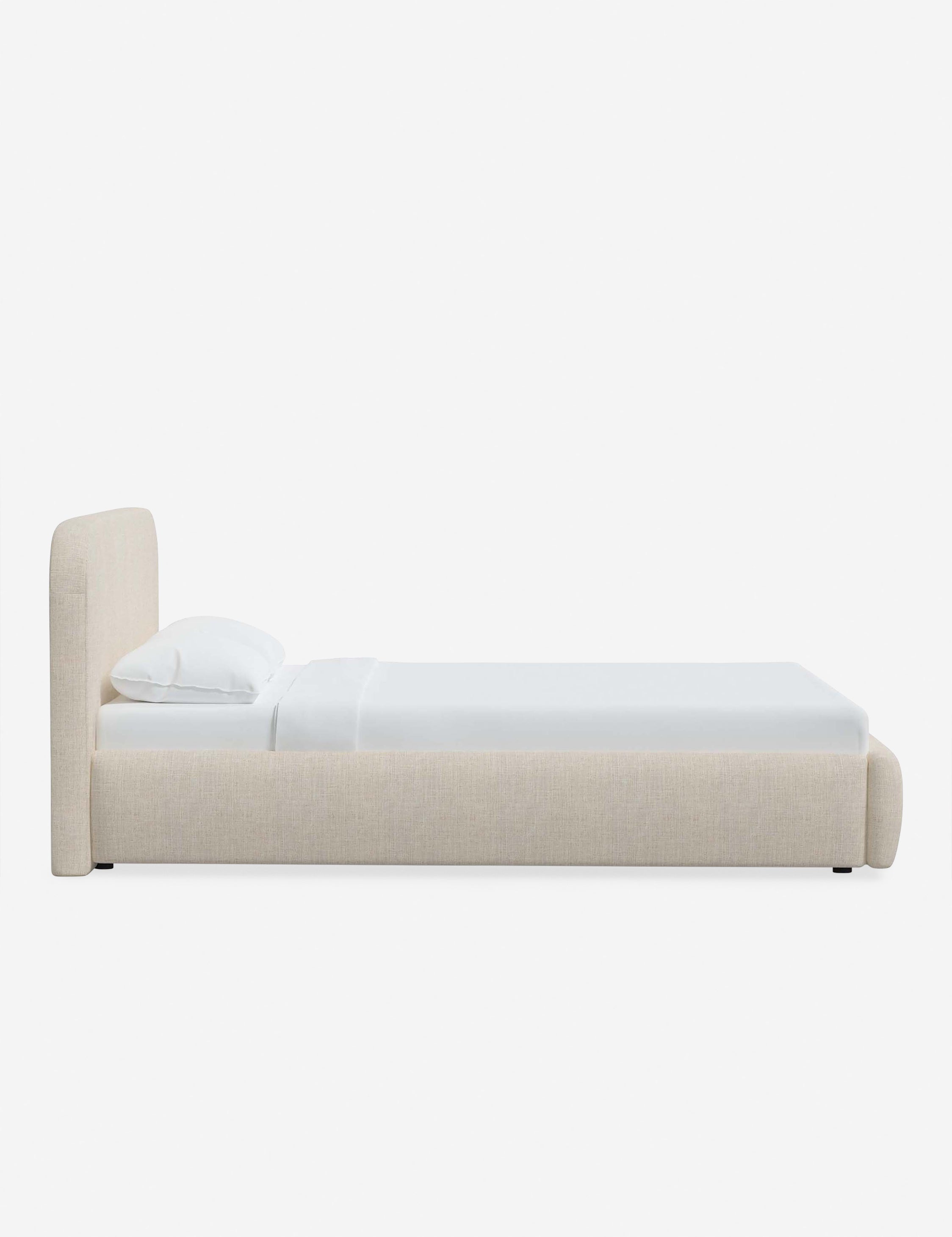 Bela Platform Bed | Upholstered, Low Rounded Headboard