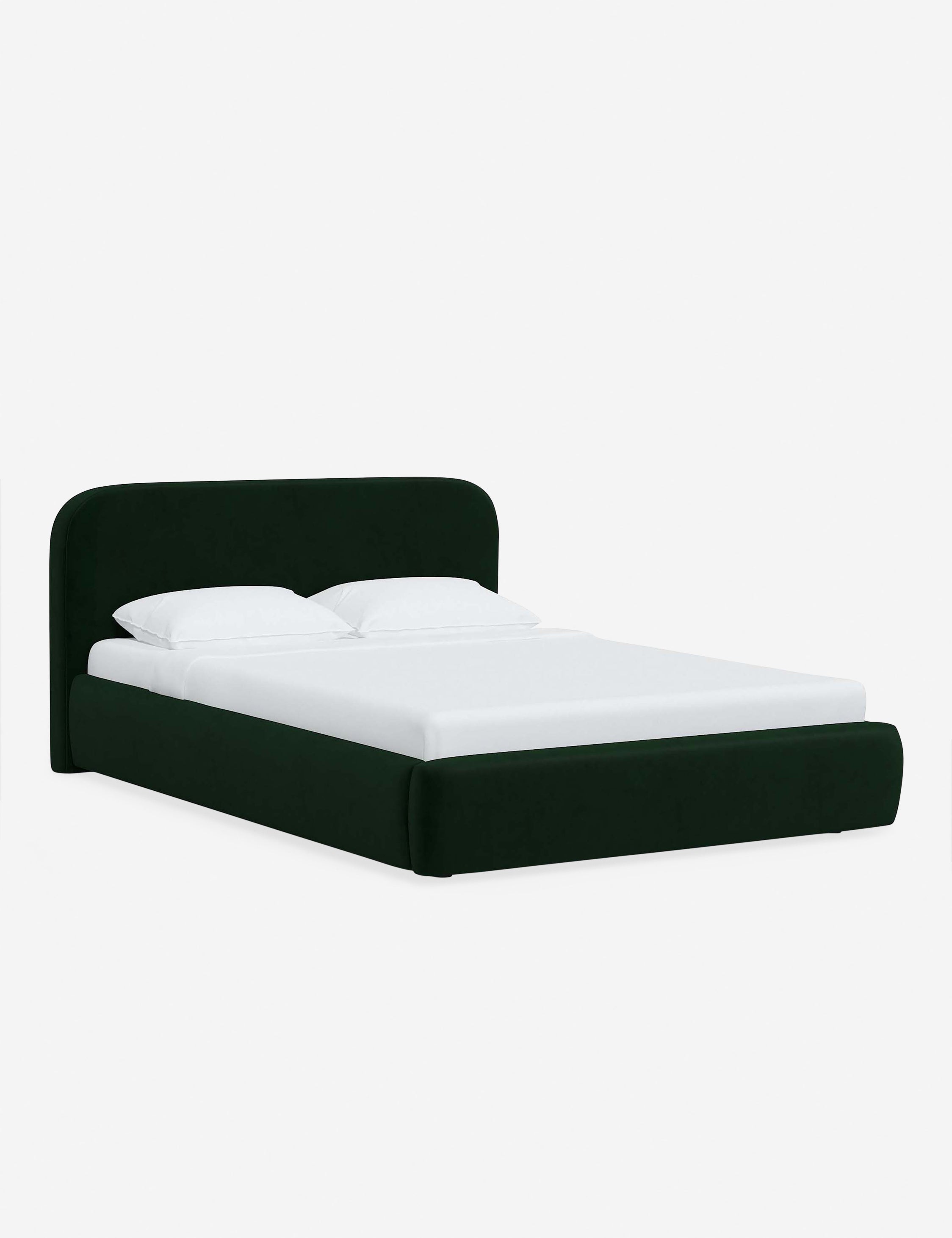Bela Platform Bed | Upholstered, Low Rounded Headboard