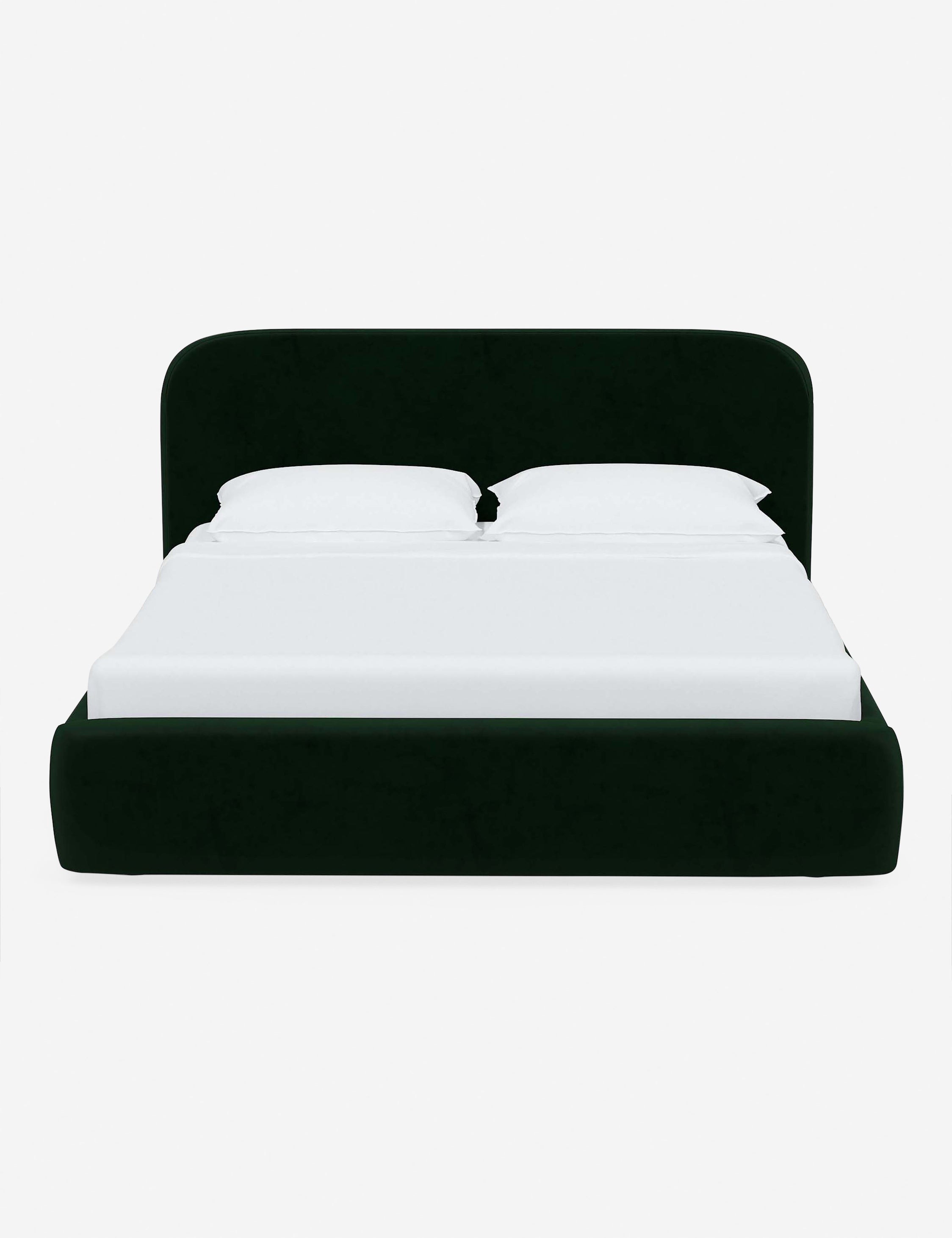 Bela Platform Bed | Upholstered, Low Rounded Headboard