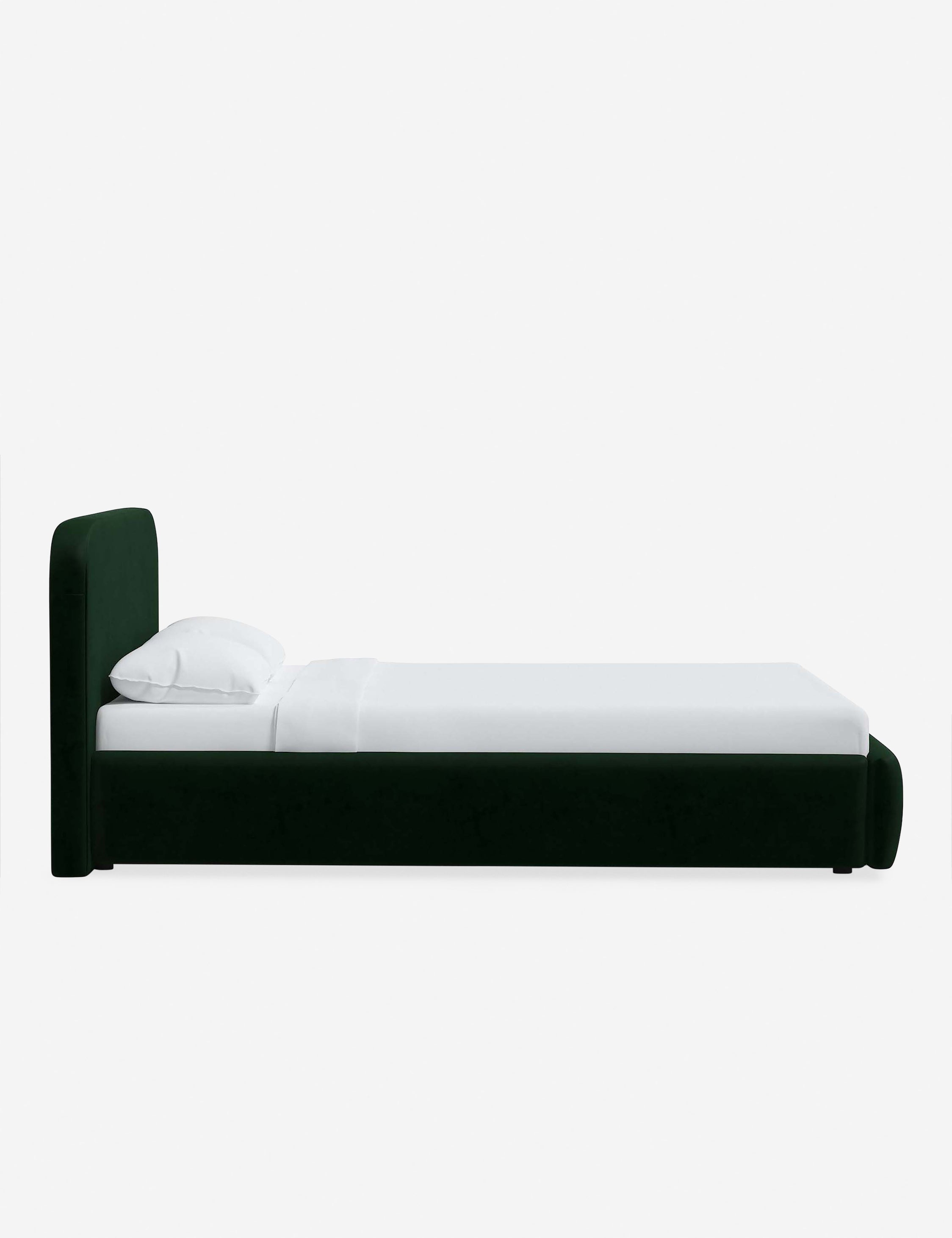 Bela Platform Bed | Upholstered, Low Rounded Headboard