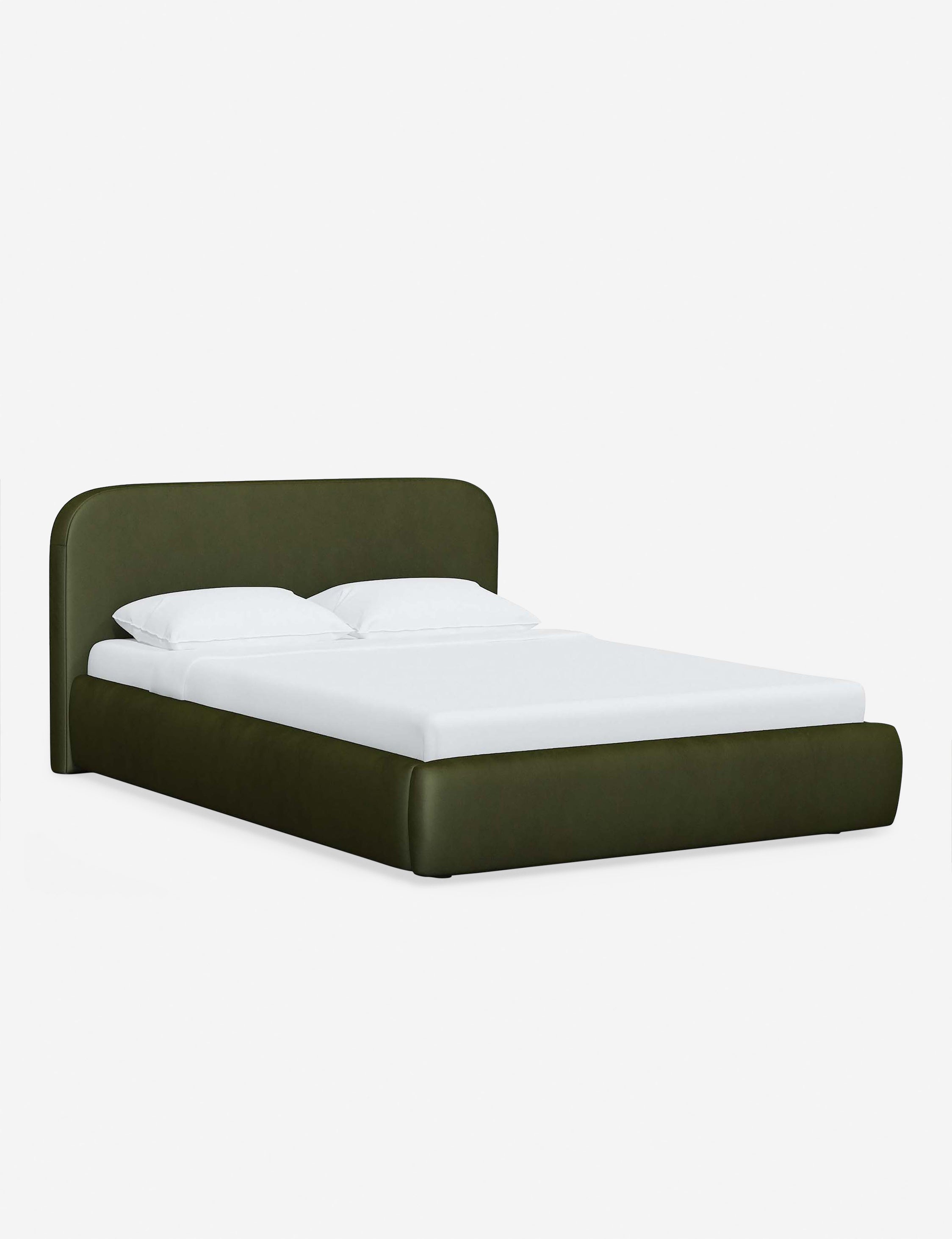 Bela Platform Bed | Upholstered, Low Rounded Headboard