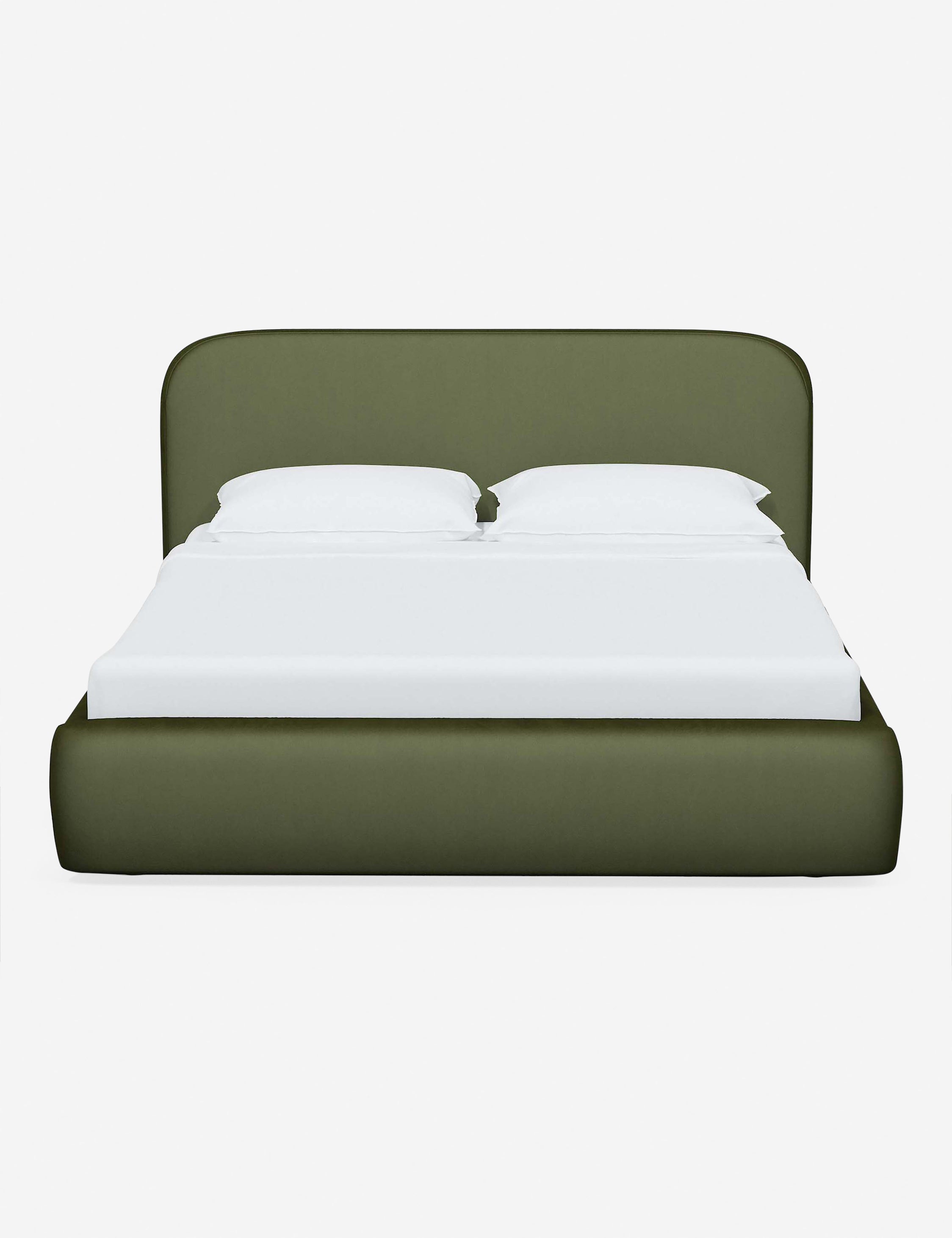 Bela Platform Bed | Upholstered, Low Rounded Headboard