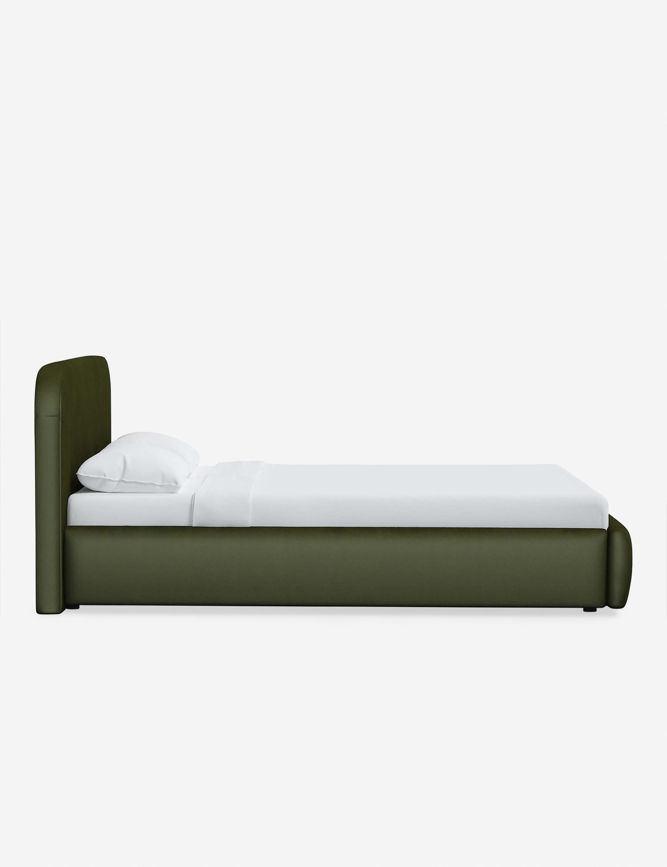 Bela Platform Bed | Upholstered, Low Rounded Headboard