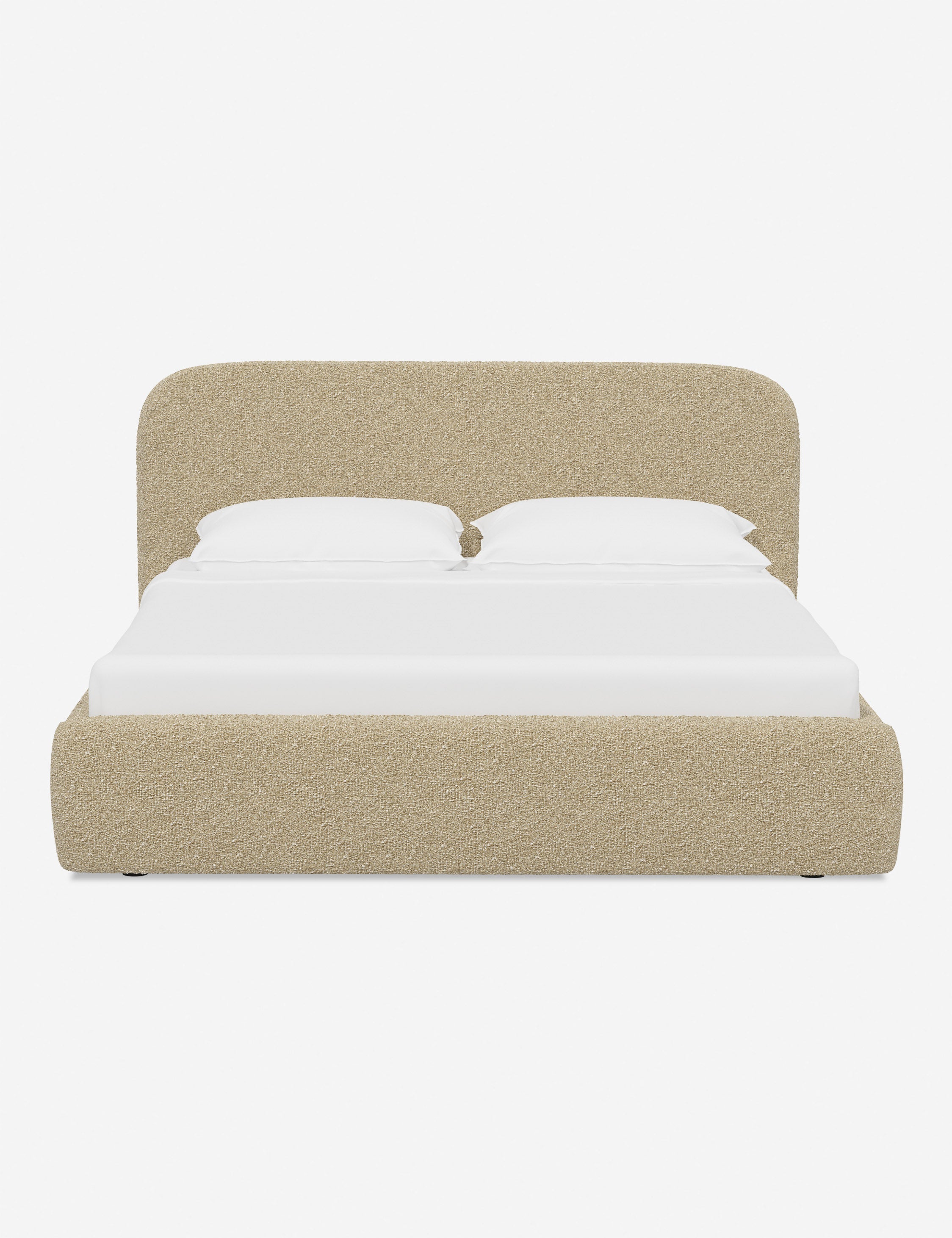 Bela Platform Bed | Upholstered, Low Rounded Headboard