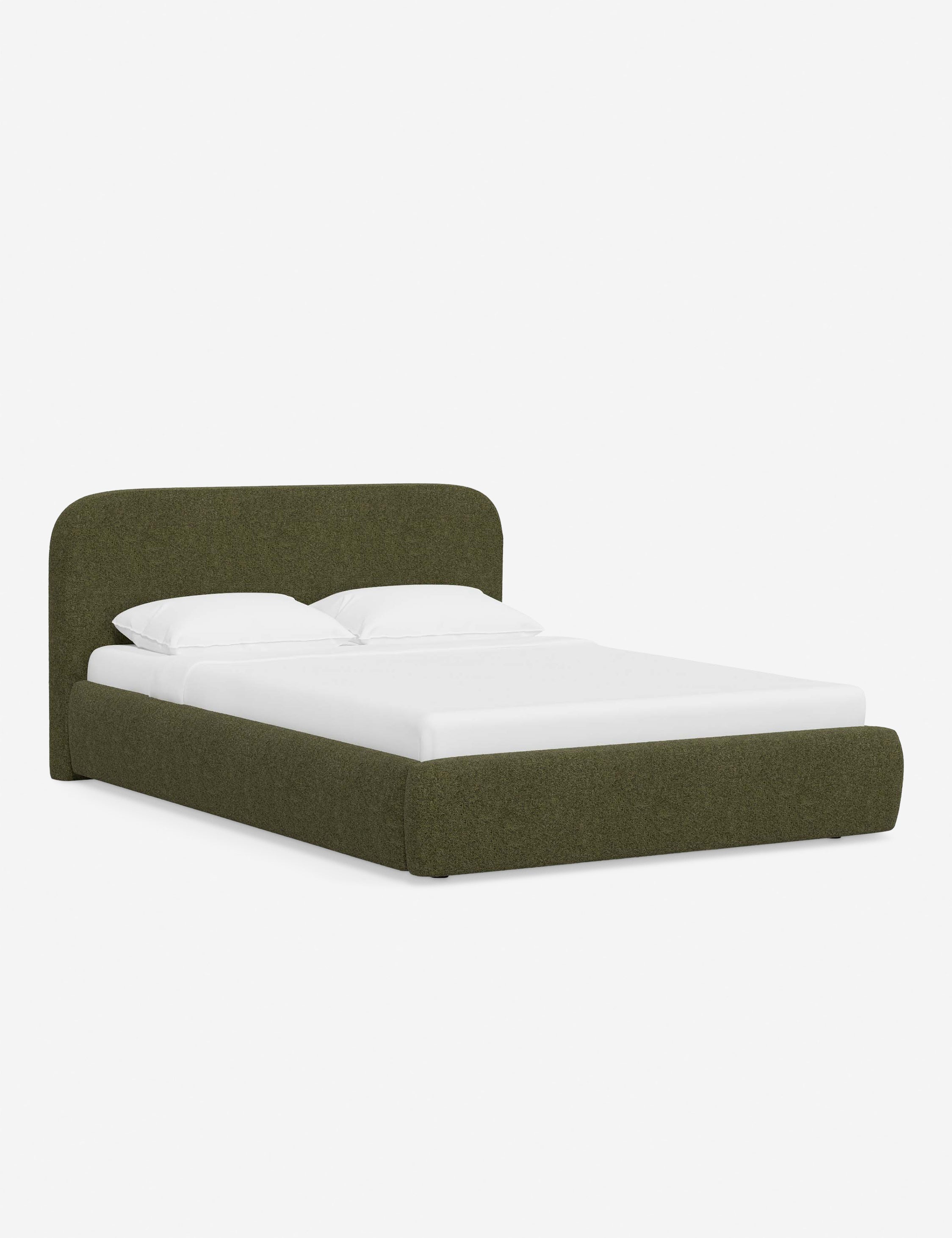 Bela Platform Bed | Upholstered, Low Rounded Headboard