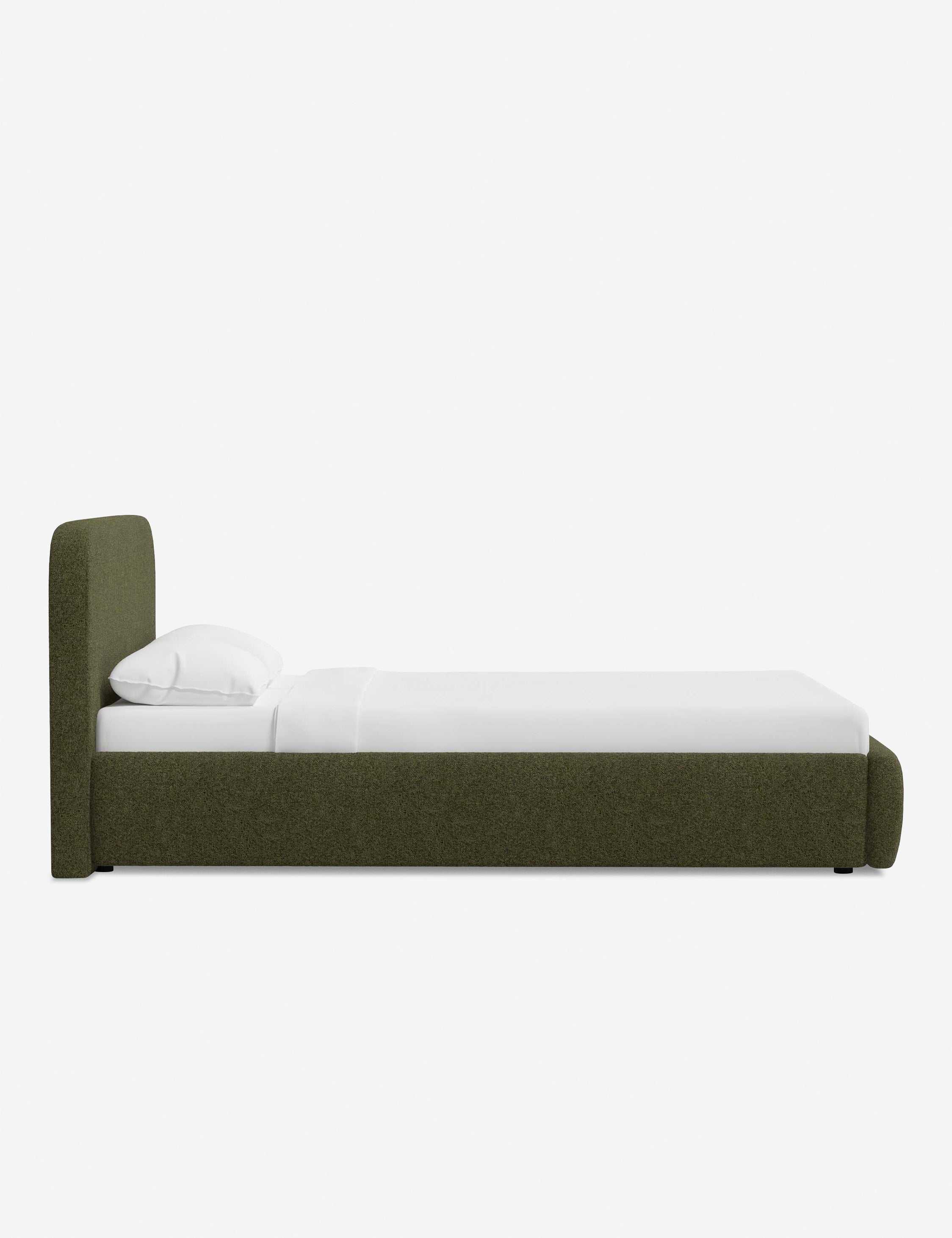 Bela Platform Bed | Upholstered, Low Rounded Headboard
