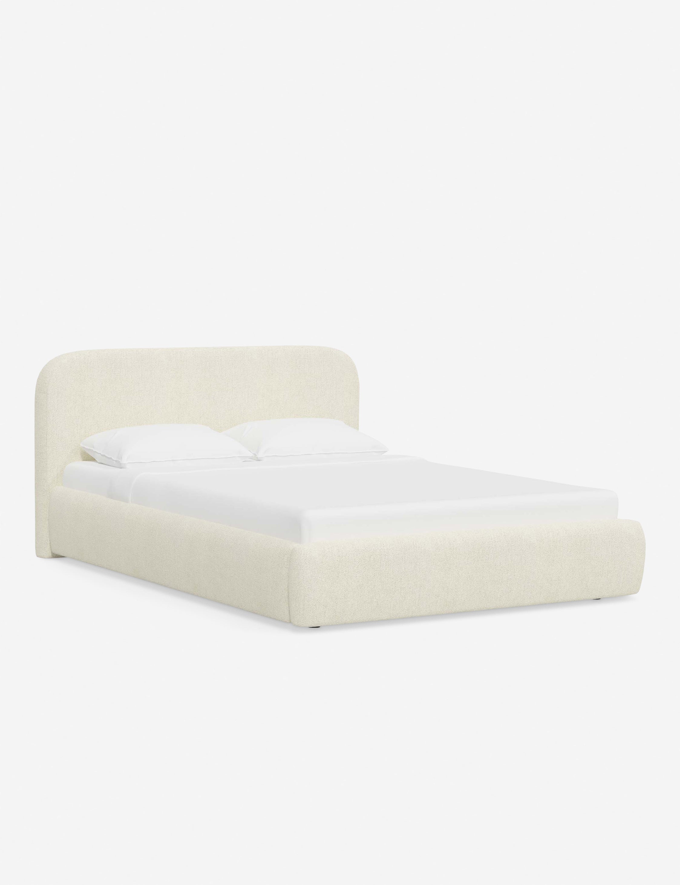 Bela Platform Bed | Upholstered, Low Rounded Headboard