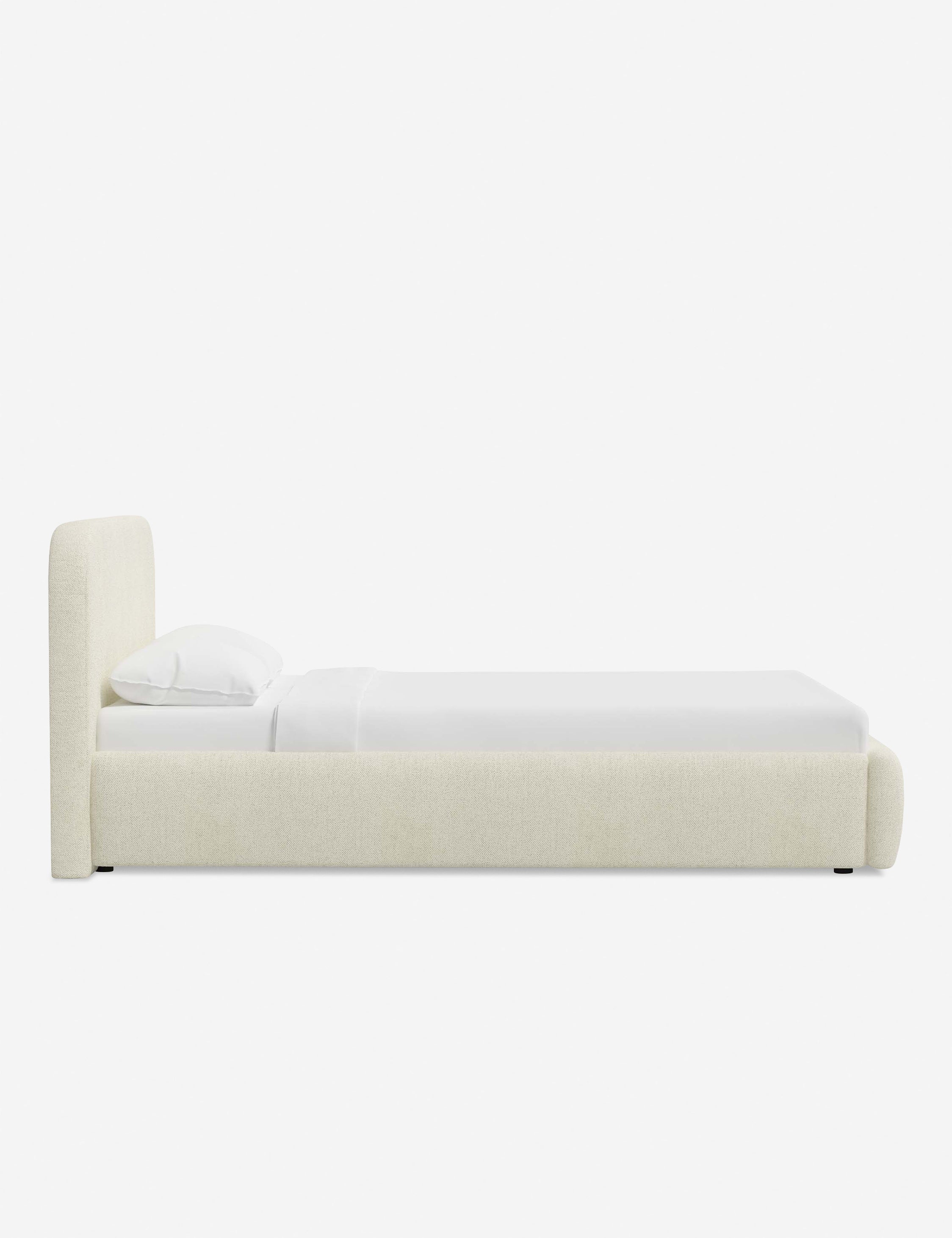 Bela Platform Bed | Upholstered, Low Rounded Headboard