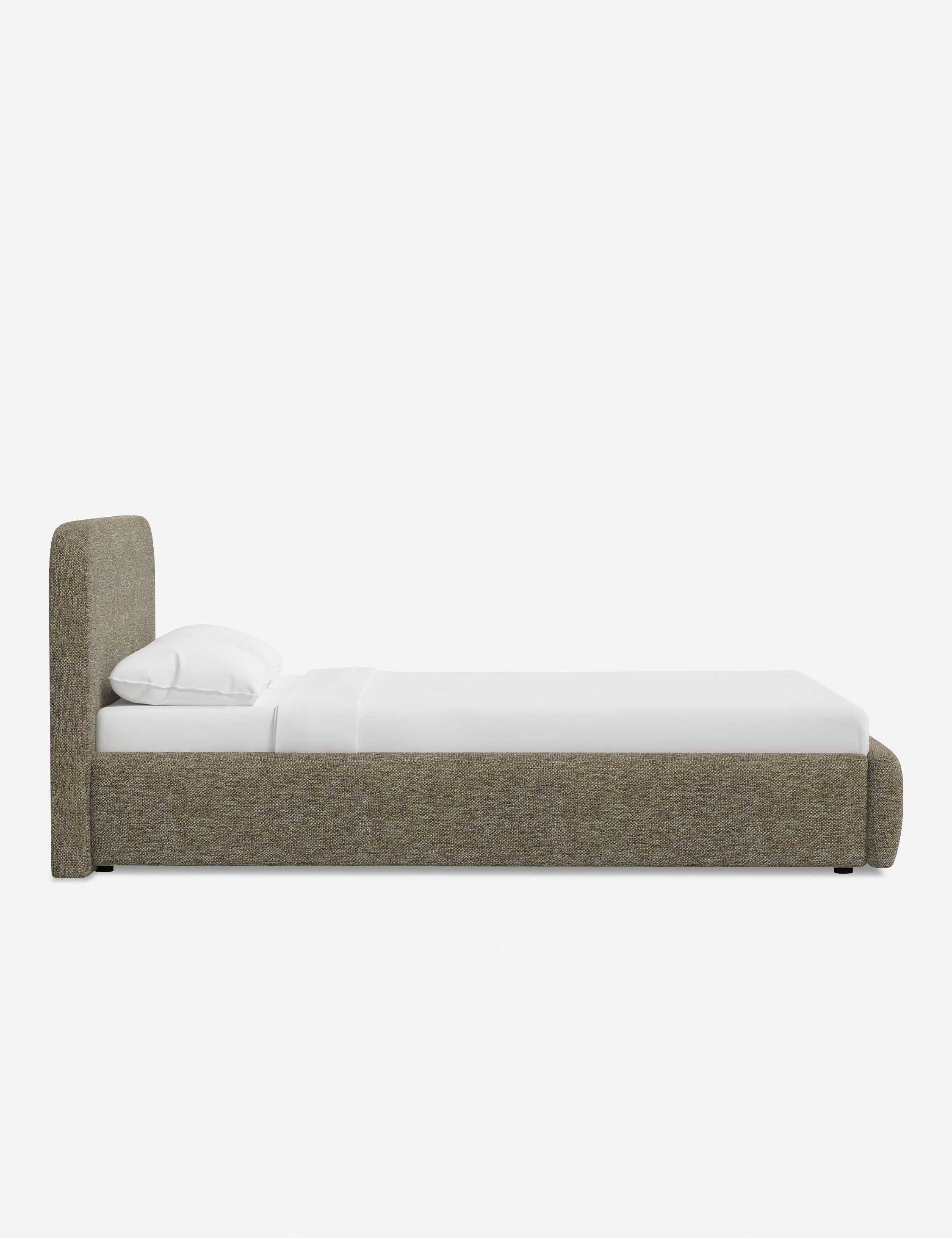 Bela Platform Bed | Upholstered, Low Rounded Headboard