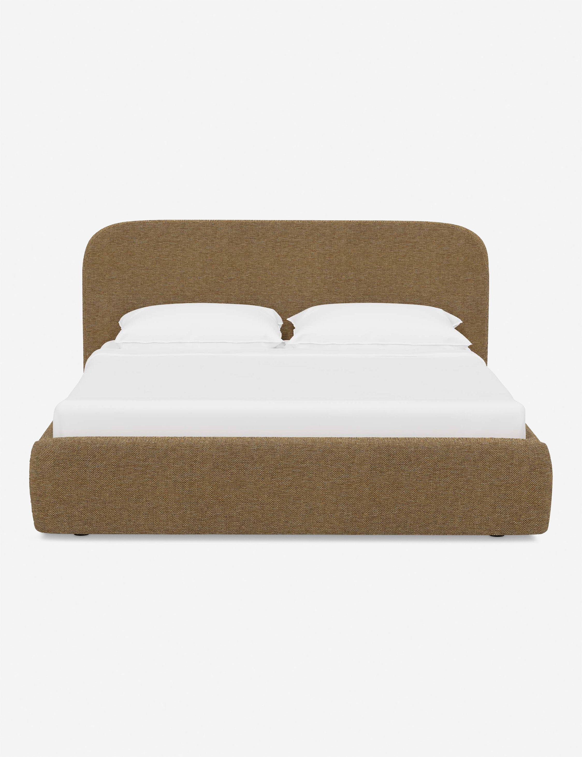 Bela Platform Bed | Upholstered, Low Rounded Headboard