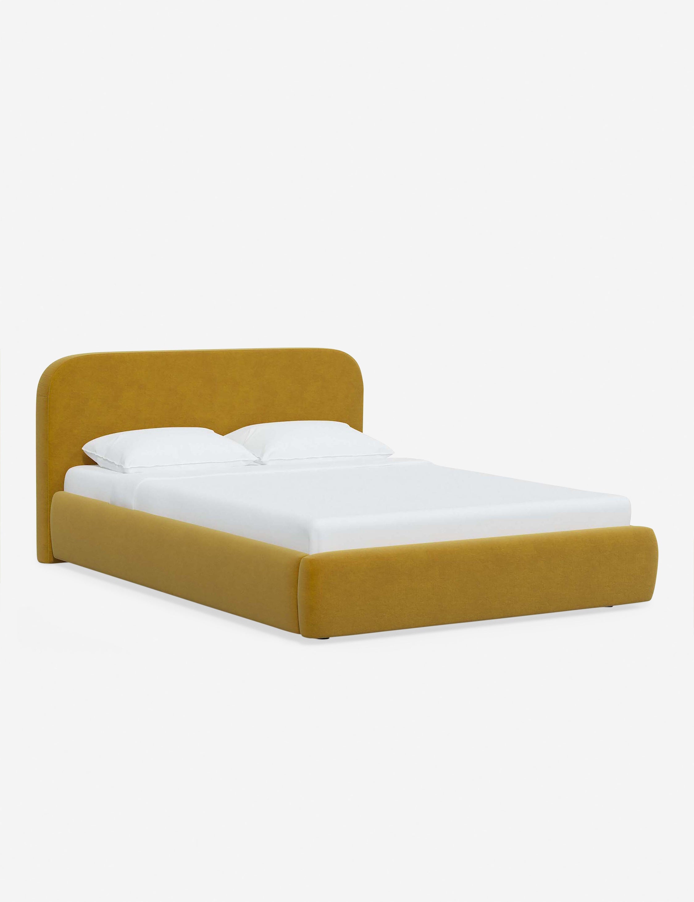 Bela Platform Bed | Upholstered, Low Rounded Headboard