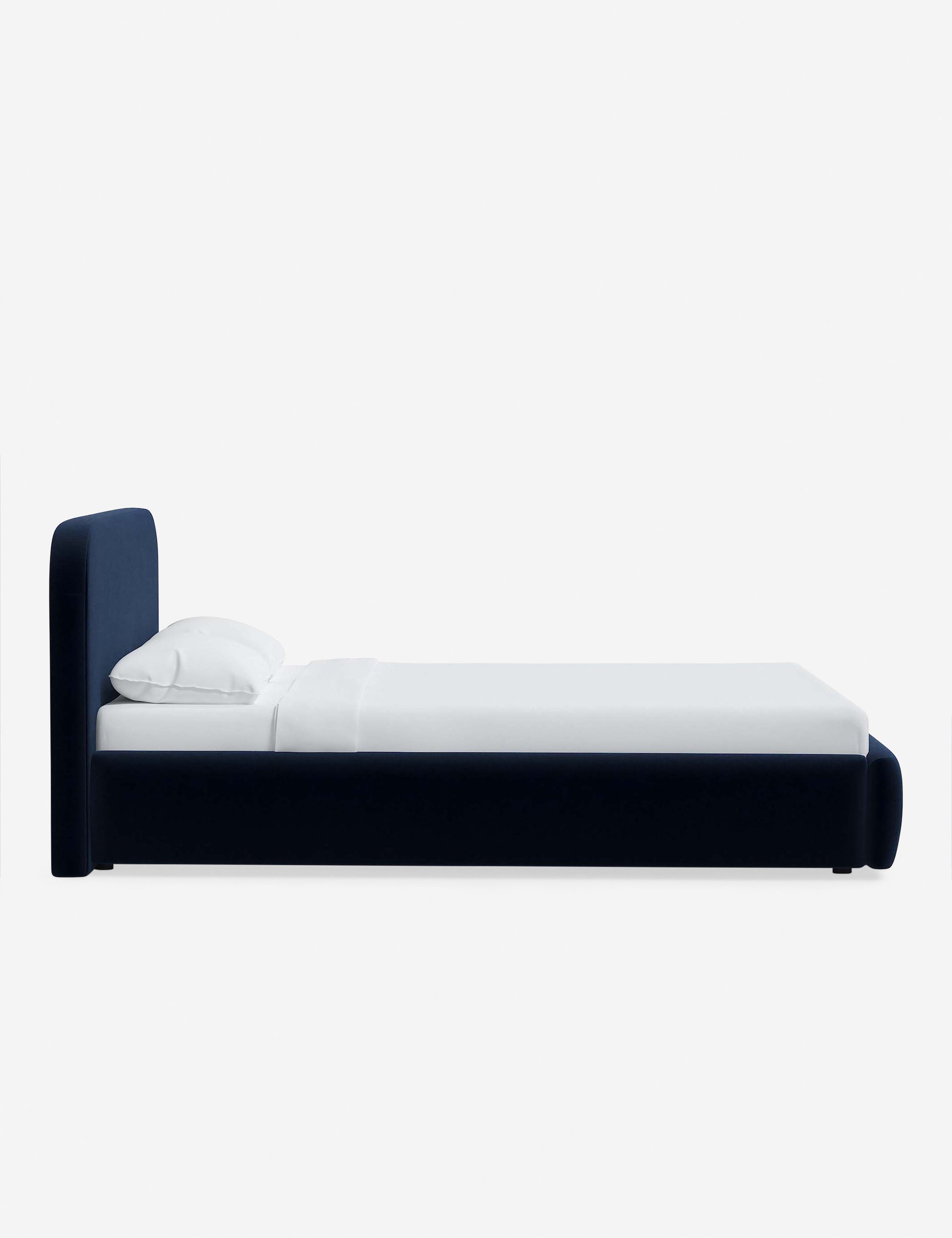 Bela Platform Bed | Upholstered, Low Rounded Headboard