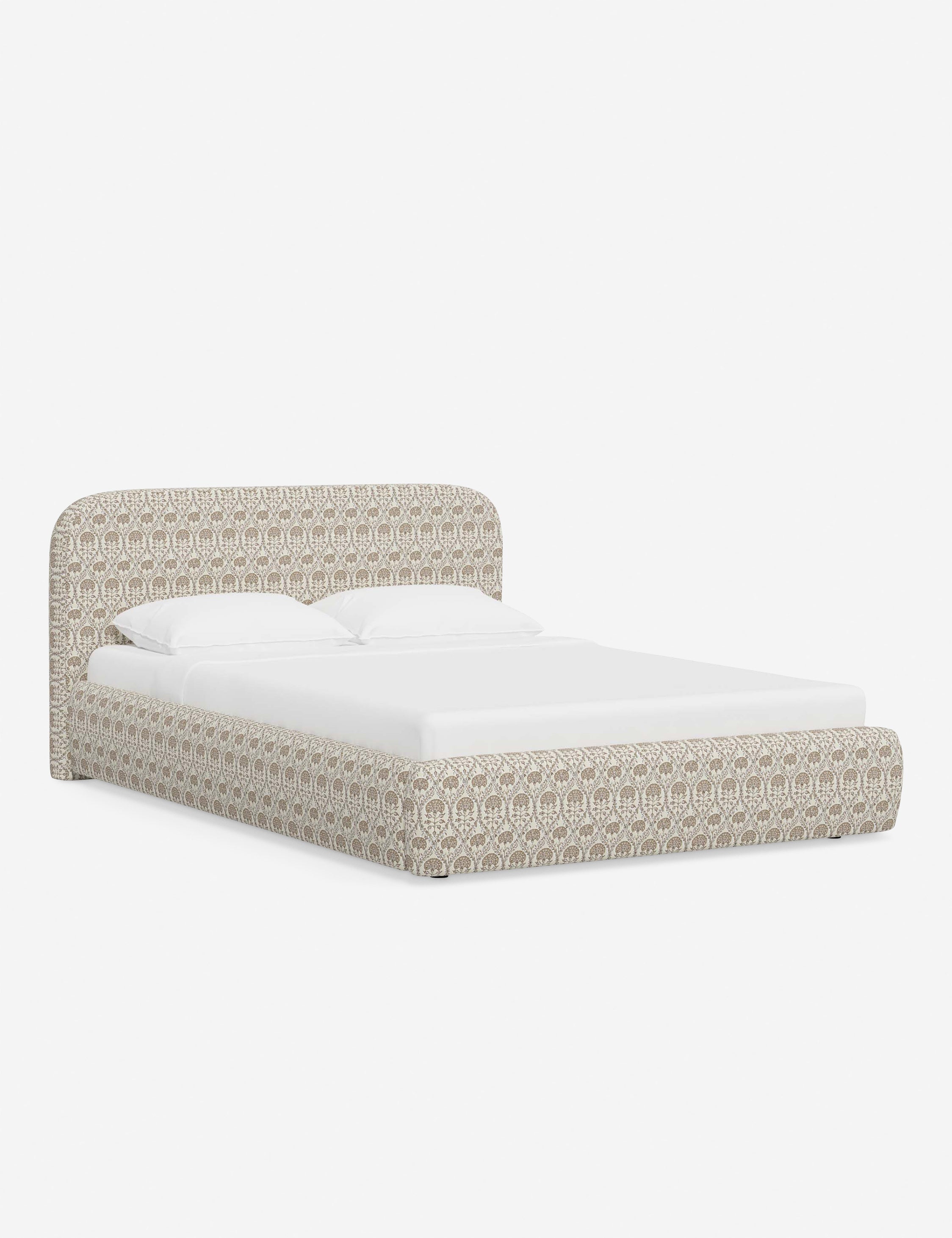 Bela Platform Bed | Upholstered, Low Rounded Headboard