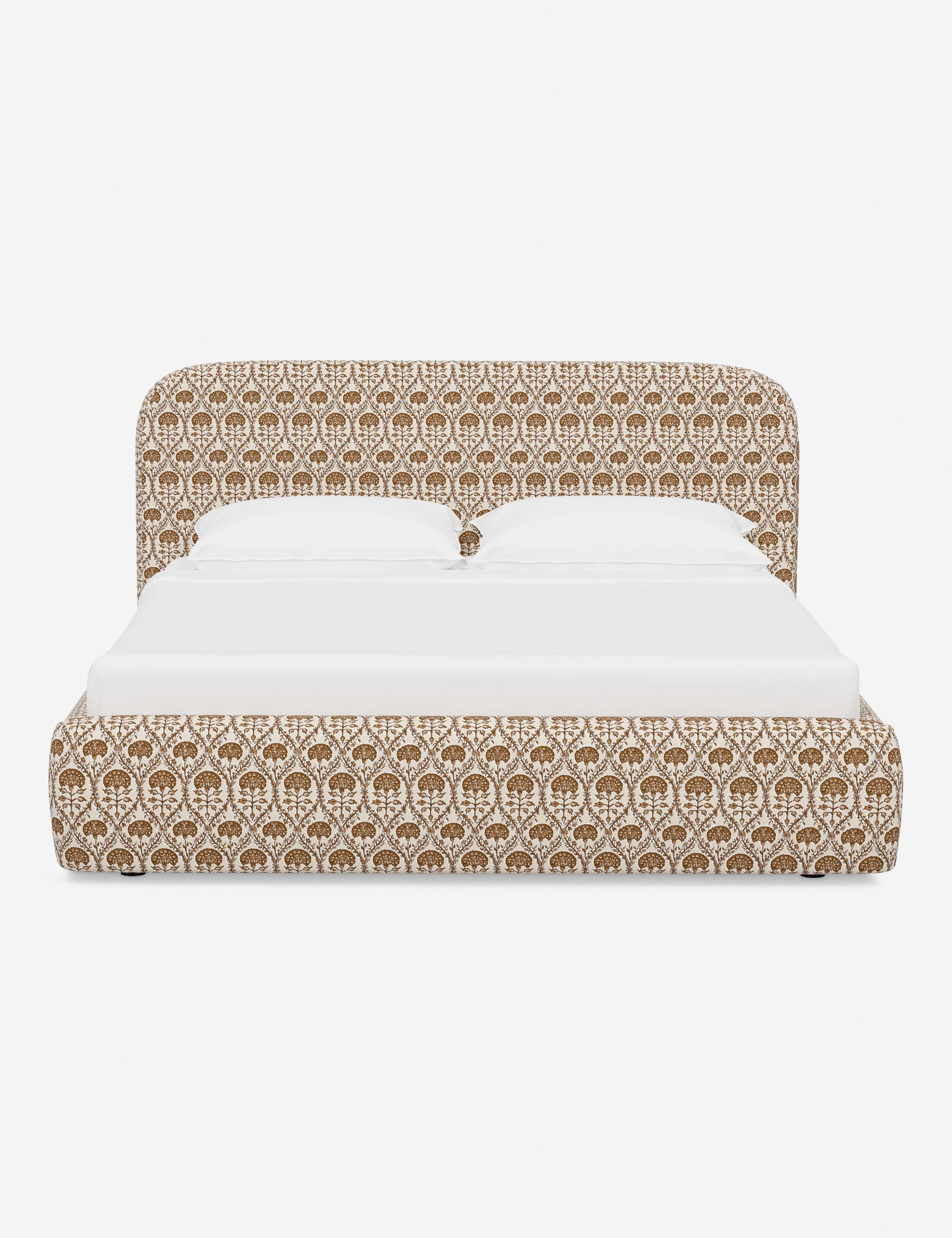Bela Platform Bed | Upholstered, Low Rounded Headboard