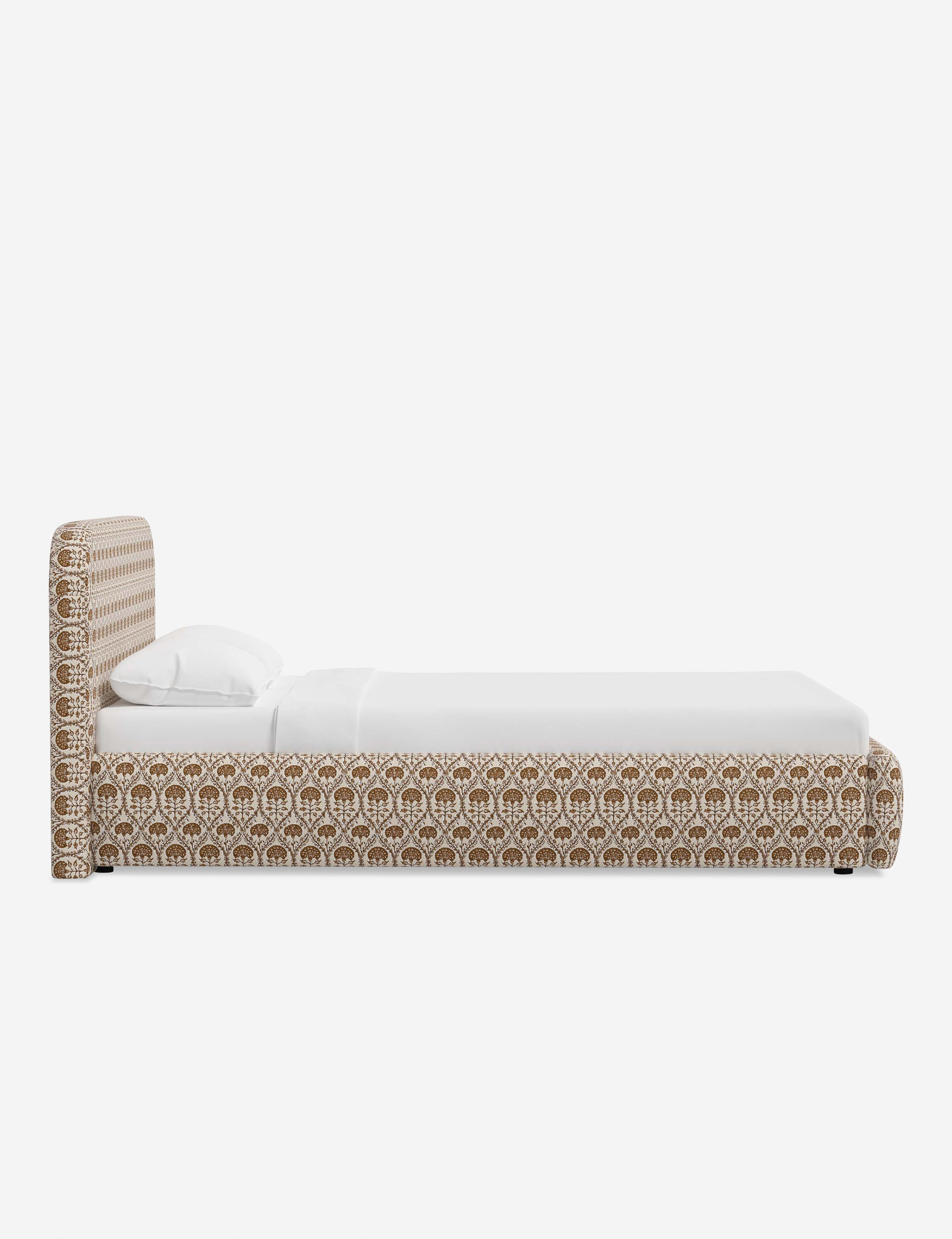 Bela Platform Bed | Upholstered, Low Rounded Headboard