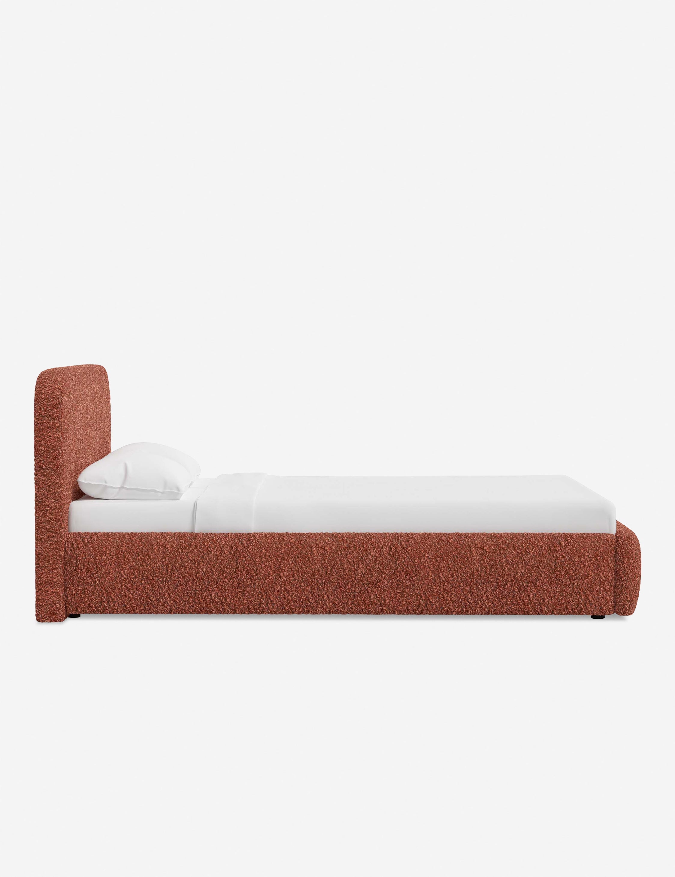 Bela Platform Bed | Upholstered, Low Rounded Headboard